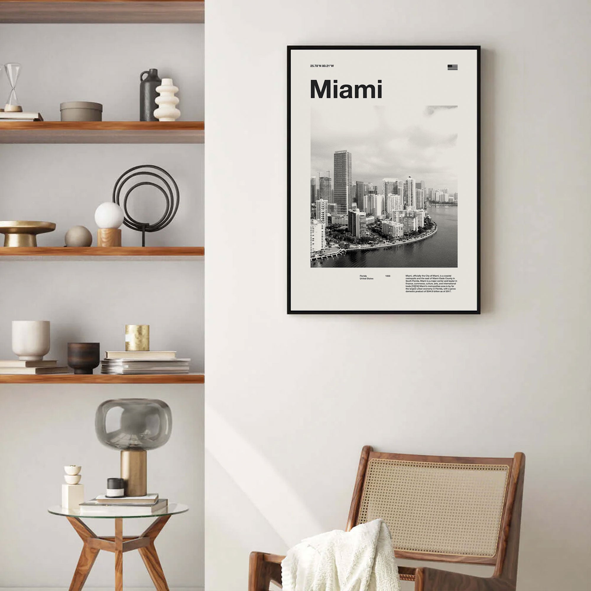 Miami City Poster Inspired Movie Poster - Mid-Century Wall Art