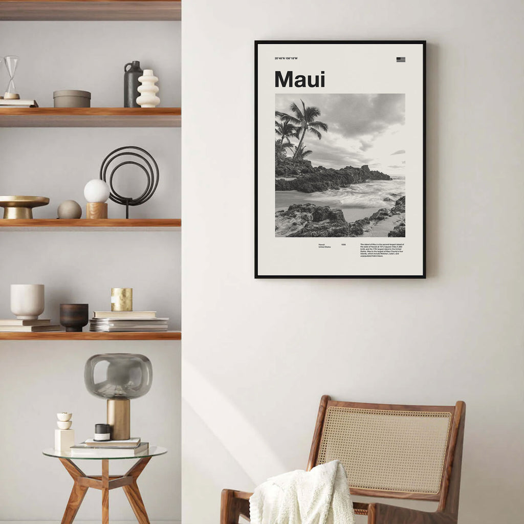 Maui City Poster Inspired Movie Poster - Mid-Century Wall Art