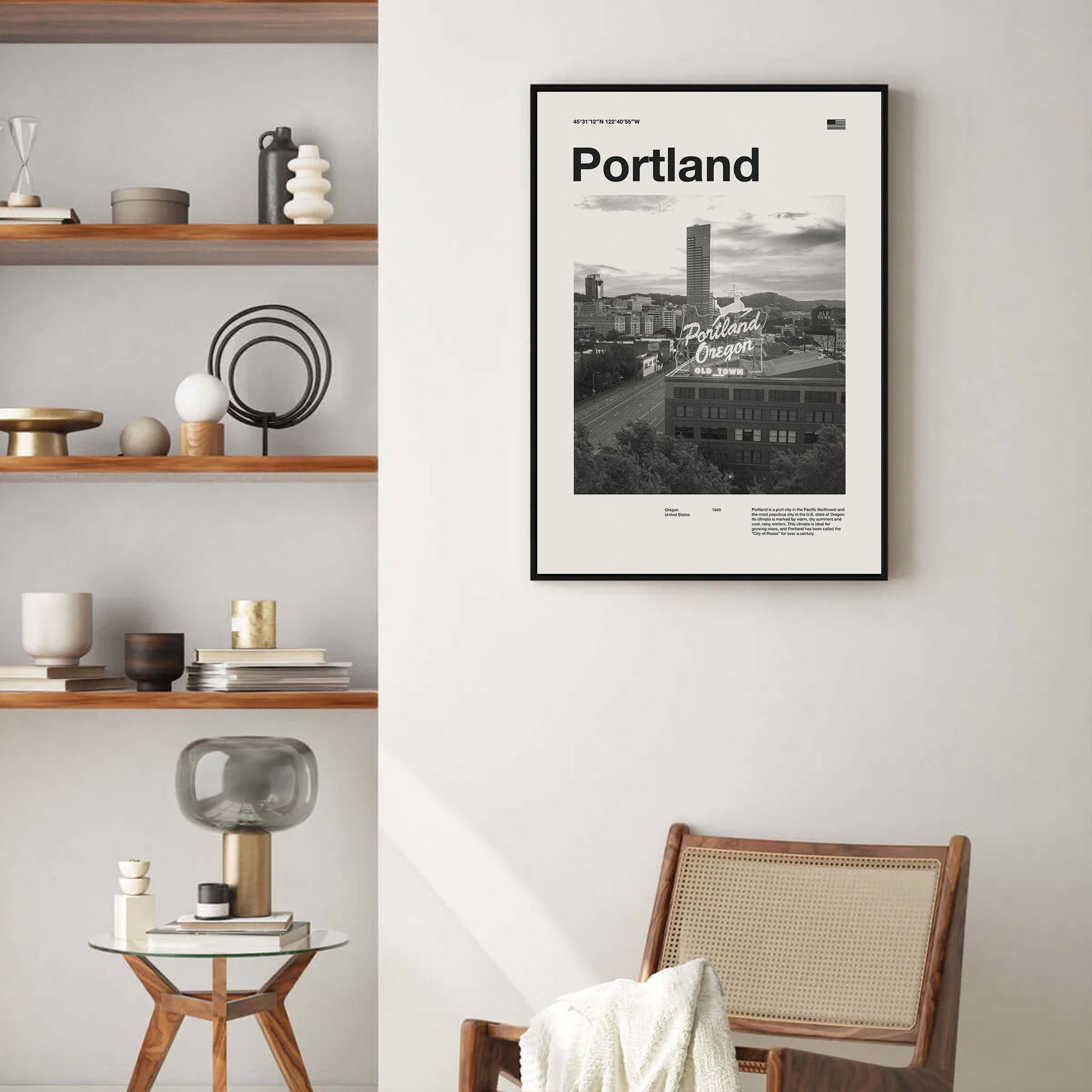 Portland City Poster Inspired Movie Poster - Mid-Century Wall Art