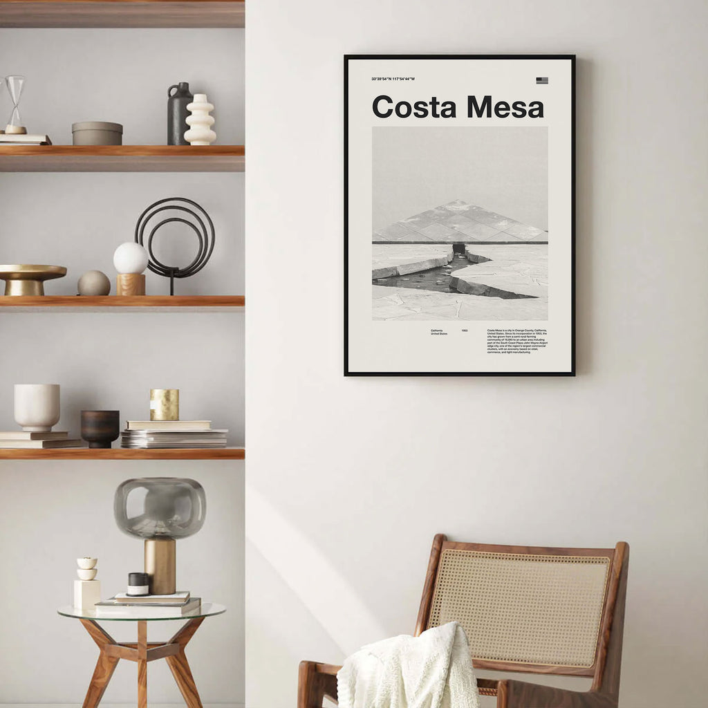 Costa Mesa City Poster Inspired Movie Poster - Mid-Century Wall Art