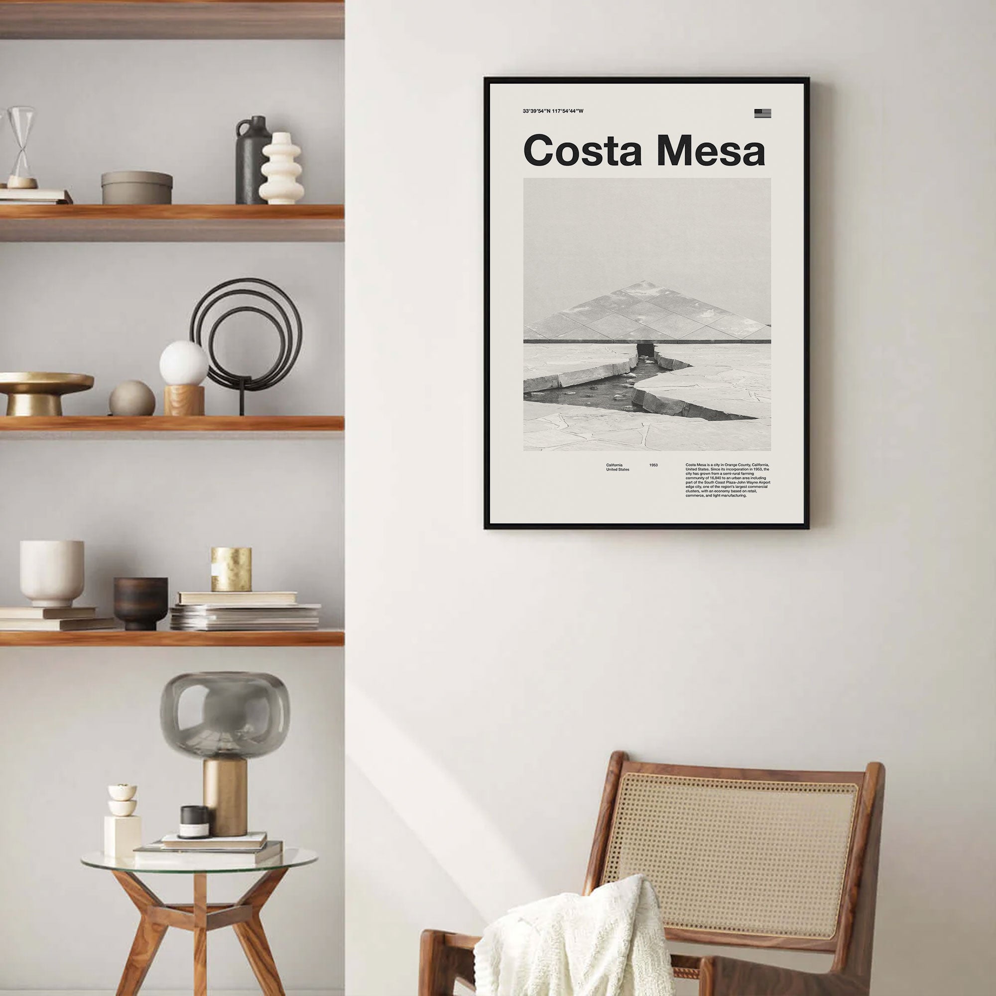 Costa Mesa City Poster Inspired Movie Poster - Mid-Century Wall Art