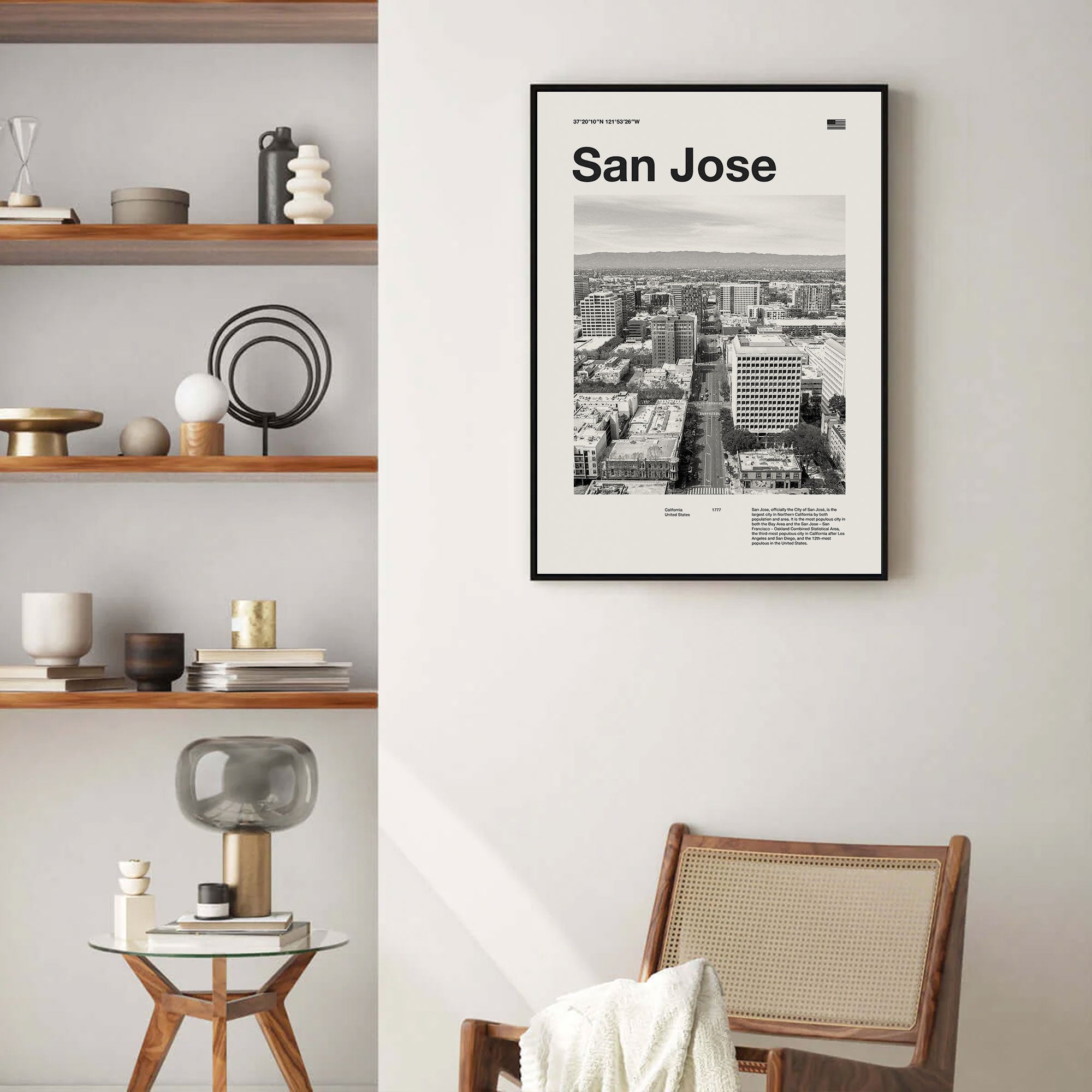 San Jose City Poster Inspired Movie Poster - Mid-Century Wall Art