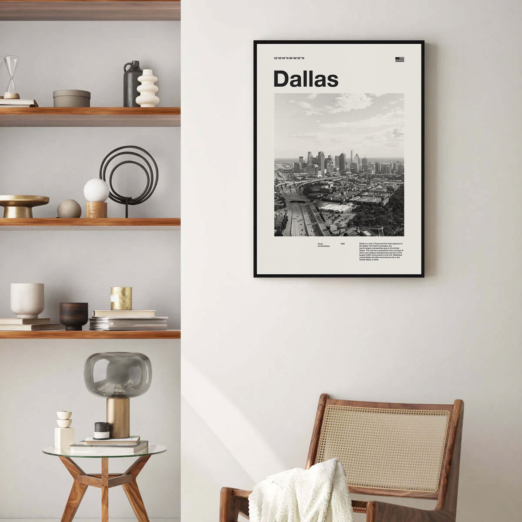 Dallas City Poster Inspired Movie Poster - Mid-Century Wall Art