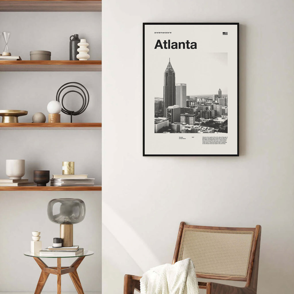 Atlanta City Poster Inspired Movie Poster - Mid-Century Wall Art