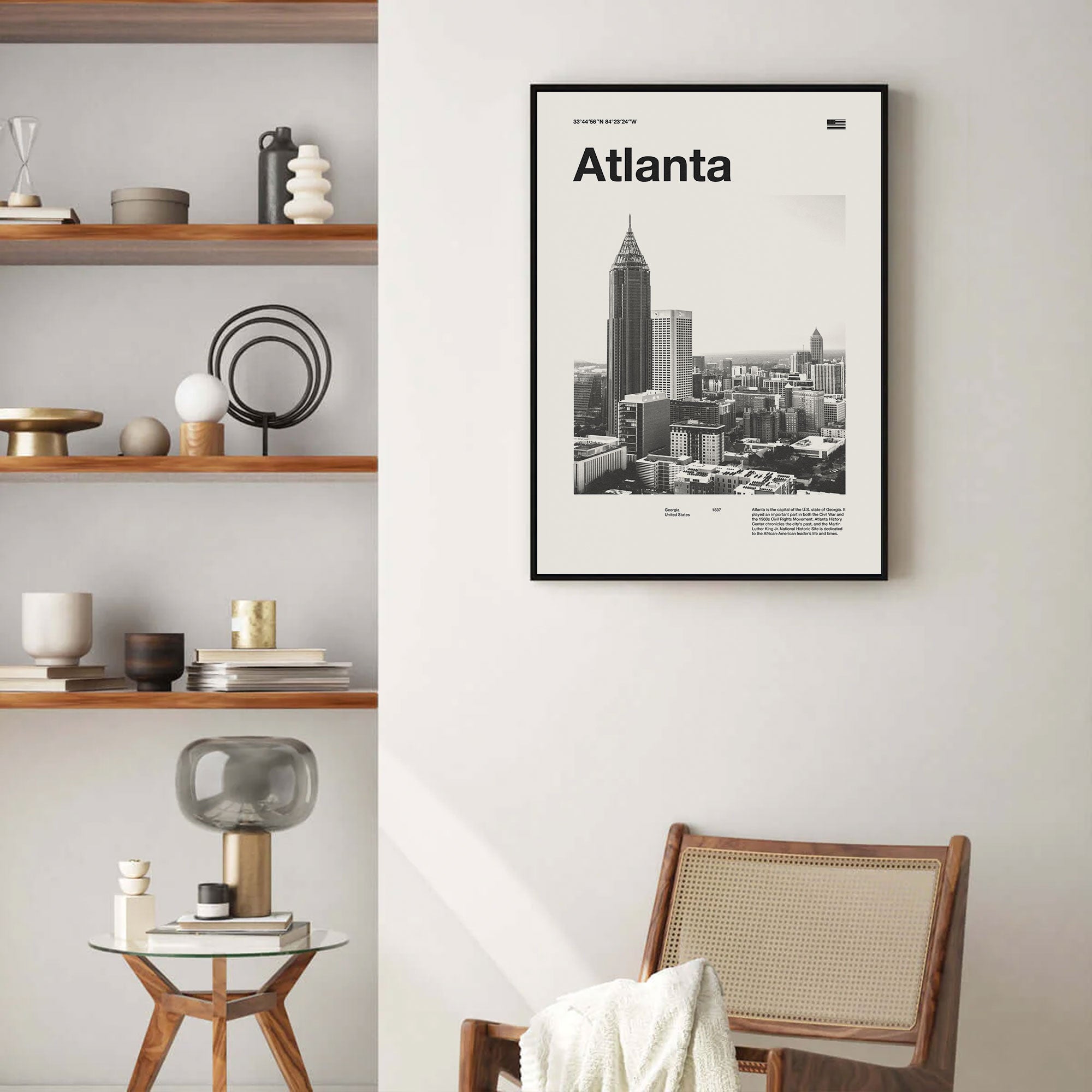 Atlanta City Poster Inspired Movie Poster - Mid-Century Wall Art