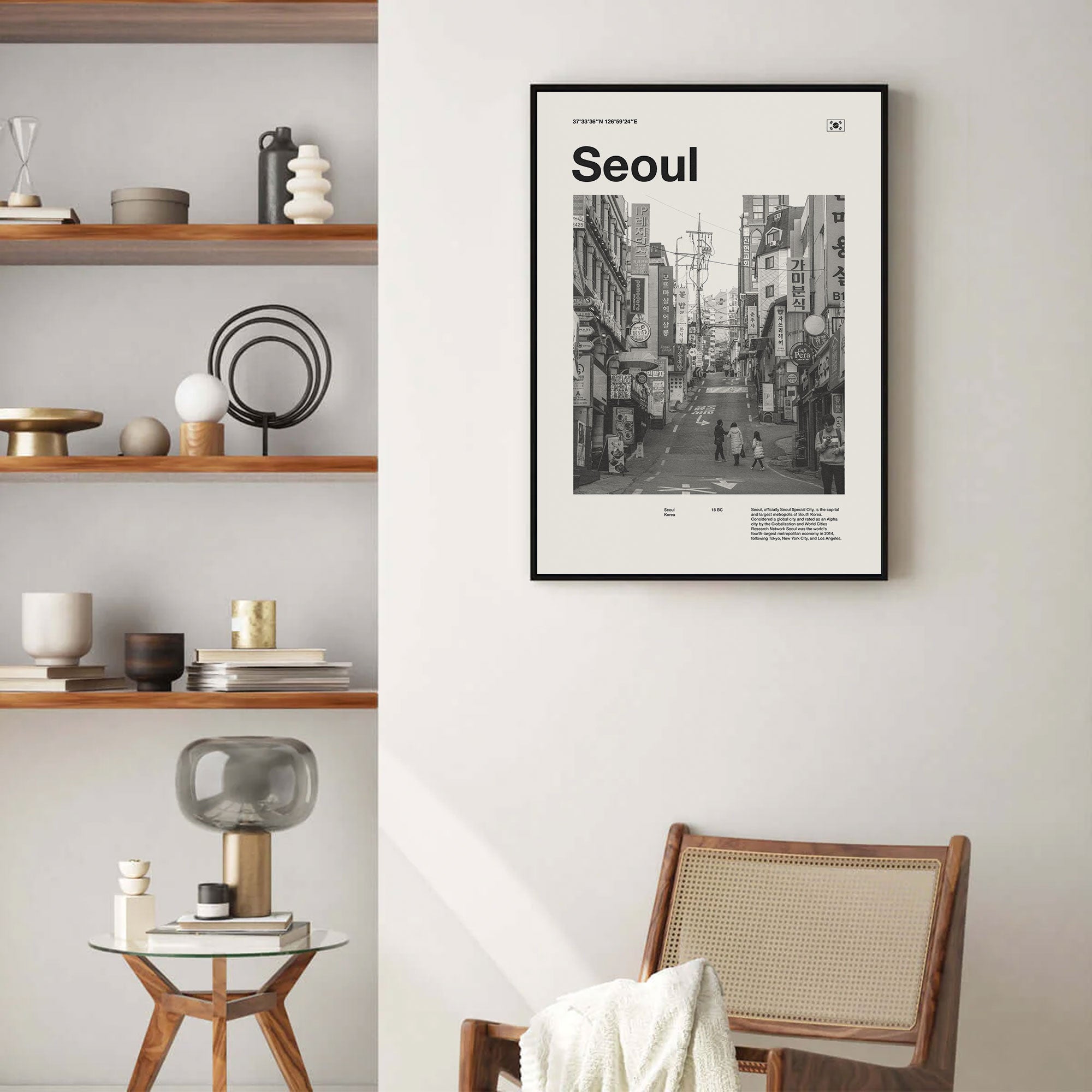 Seoul City Poster Inspired Movie Poster - Mid-Century Wall Art
