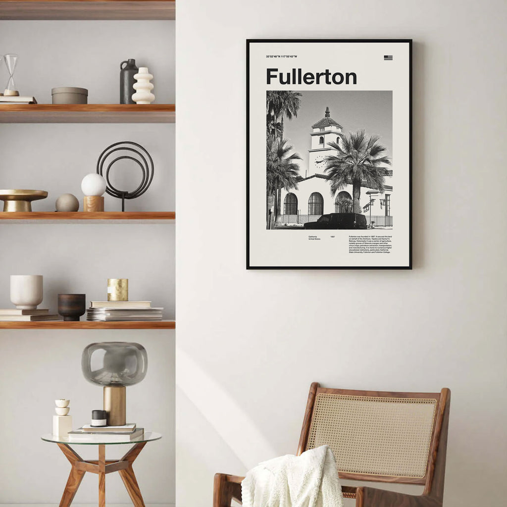 Fullerton City Poster Inspired Movie Poster - Mid-Century Wall Art