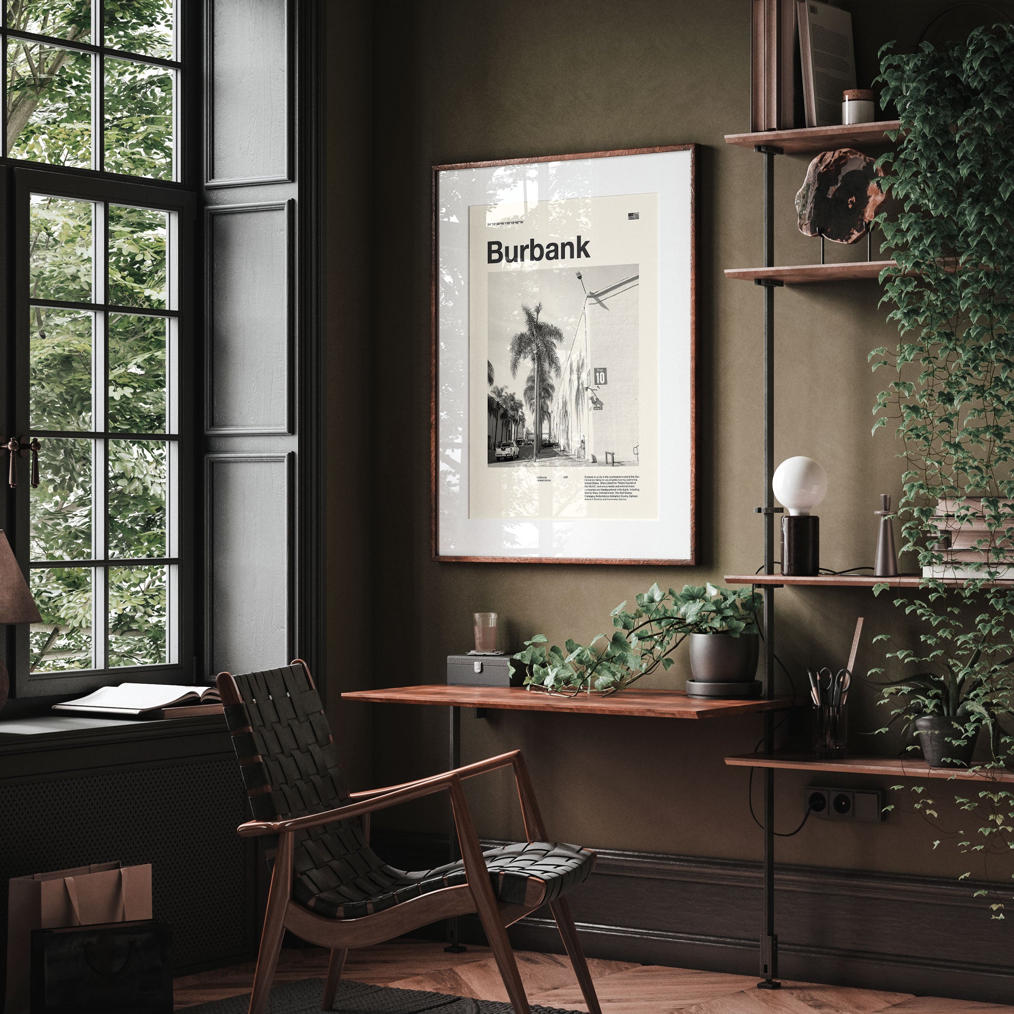 Burbank City Poster Inspired Movie Poster - Mid-Century Wall Art