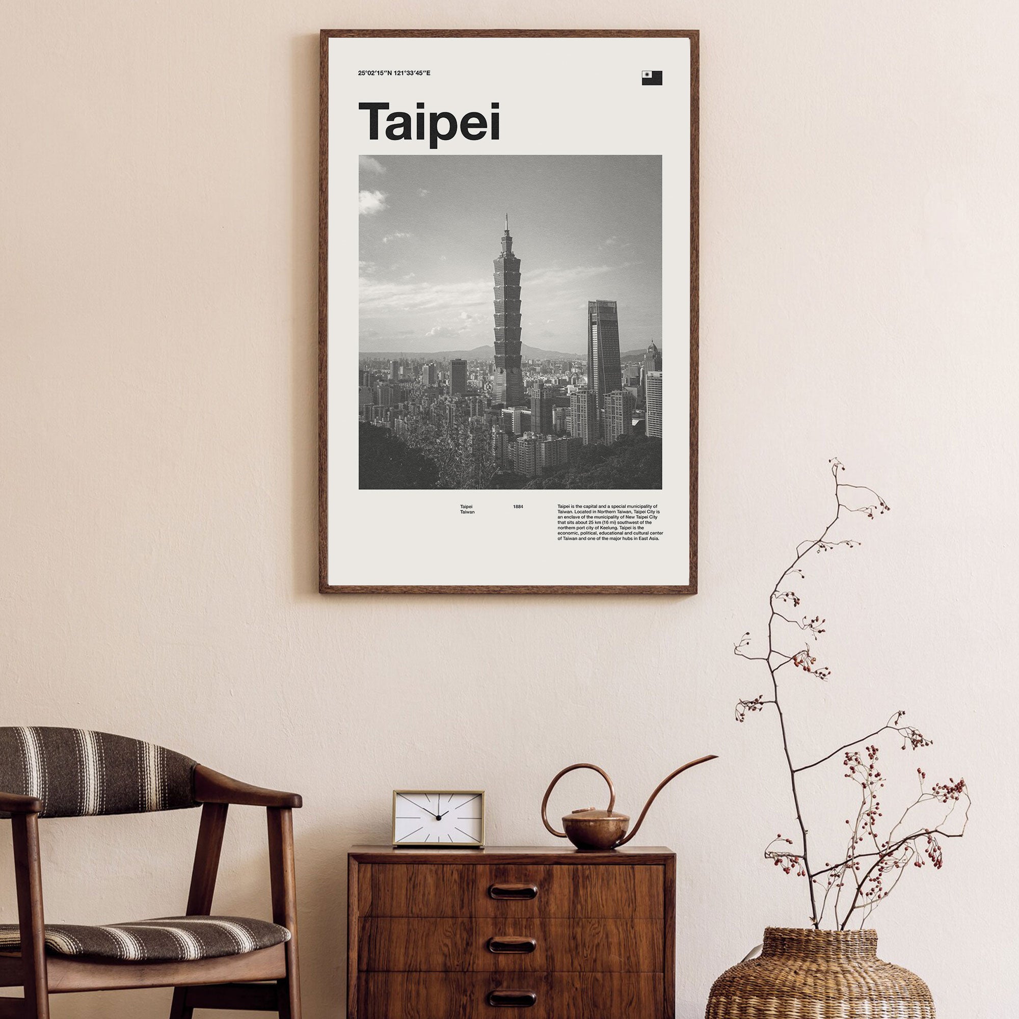 Taipei City Poster Inspired Movie Poster - Mid-Century Wall Art
