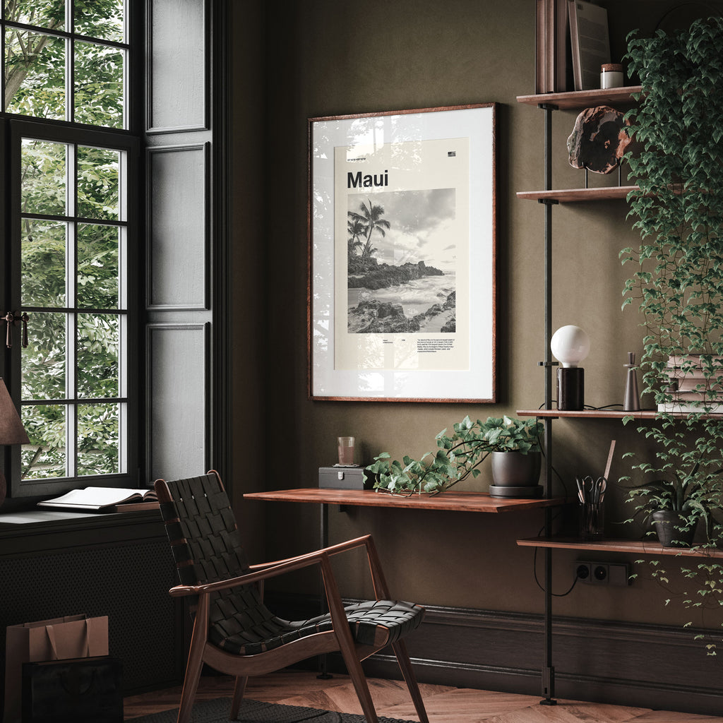 Maui City Poster Inspired Movie Poster - Mid-Century Wall Art