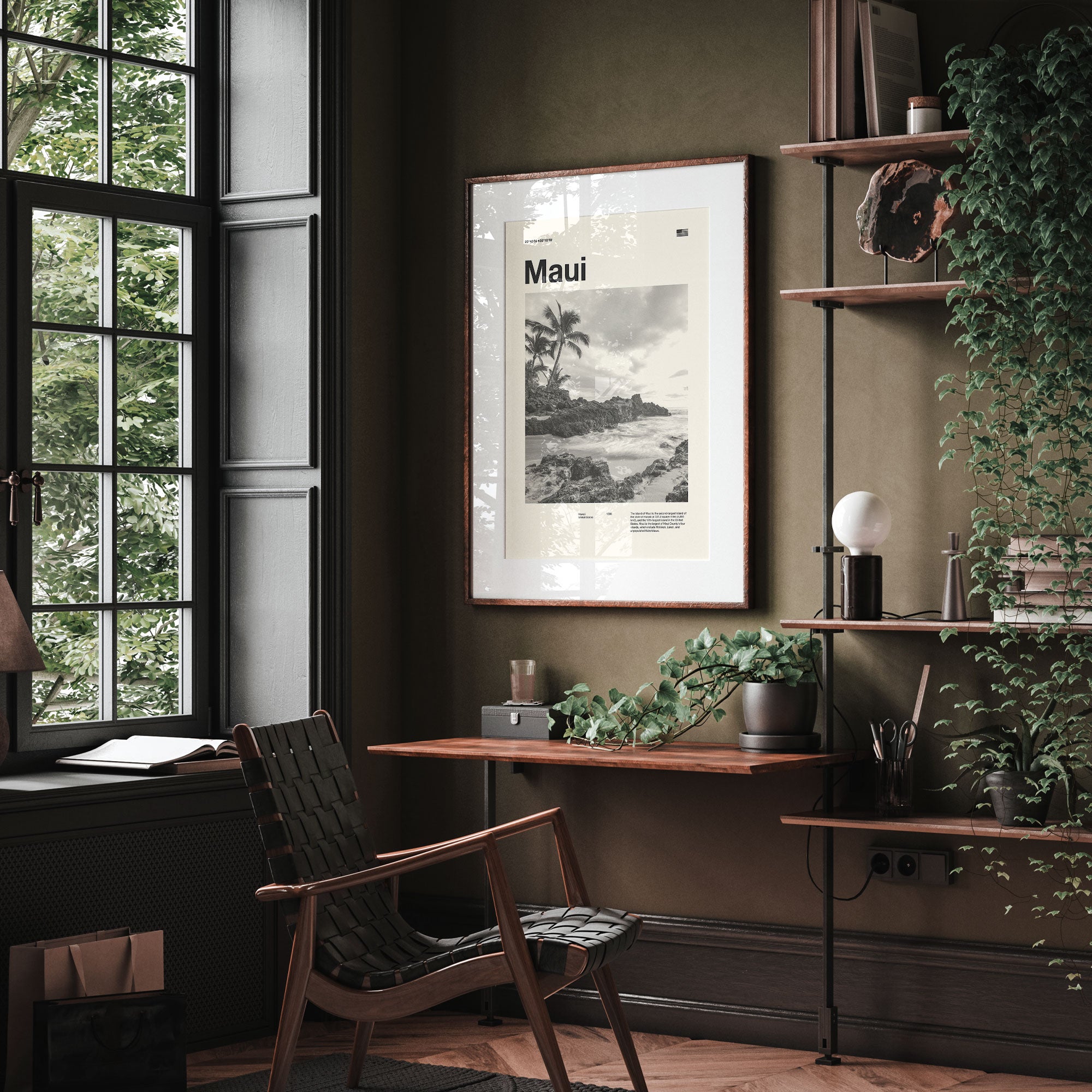 Maui City Poster Inspired Movie Poster - Mid-Century Wall Art