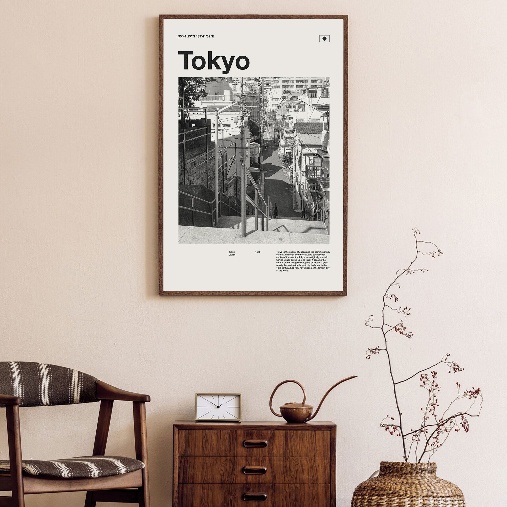 Tokyo City Poster Inspired Movie Poster - Mid-Century Wall Art