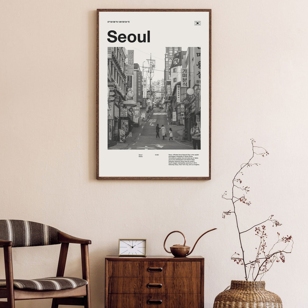 Seoul City Poster Inspired Movie Poster - Mid-Century Wall Art