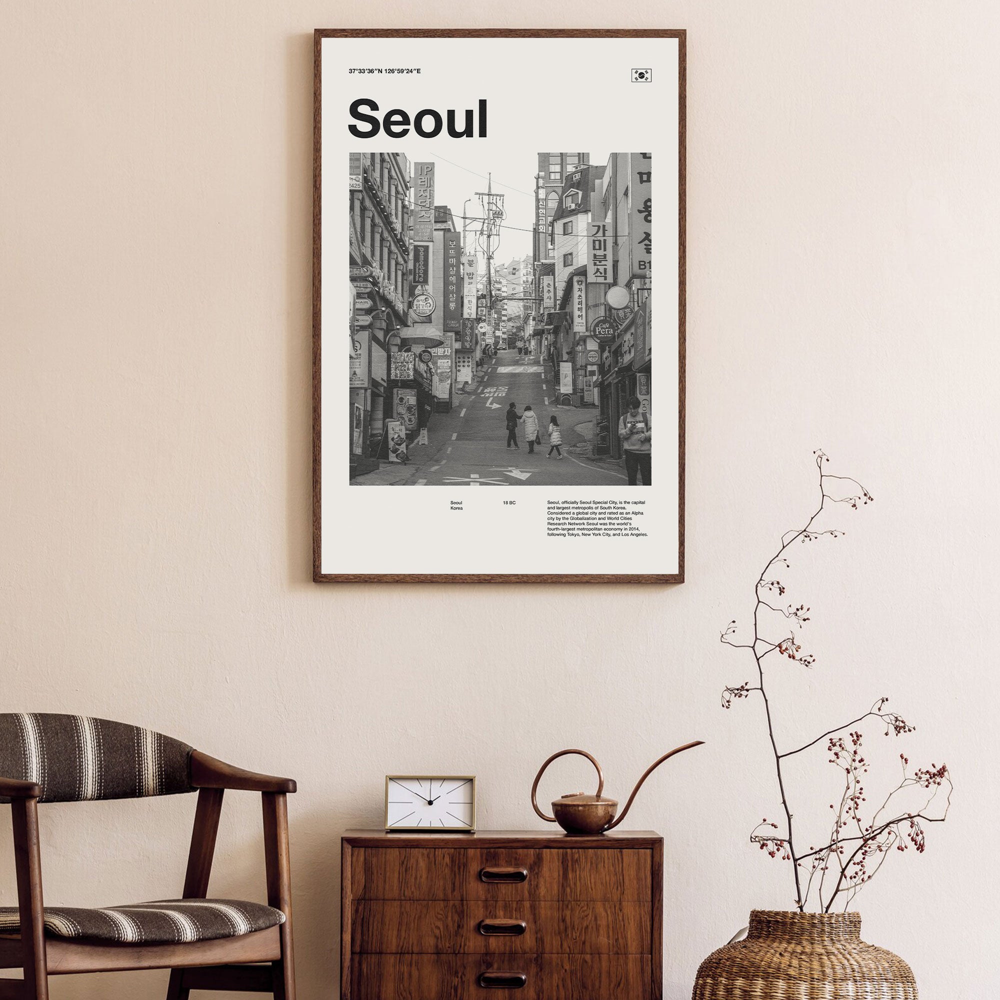 Seoul City Poster Inspired Movie Poster - Mid-Century Wall Art