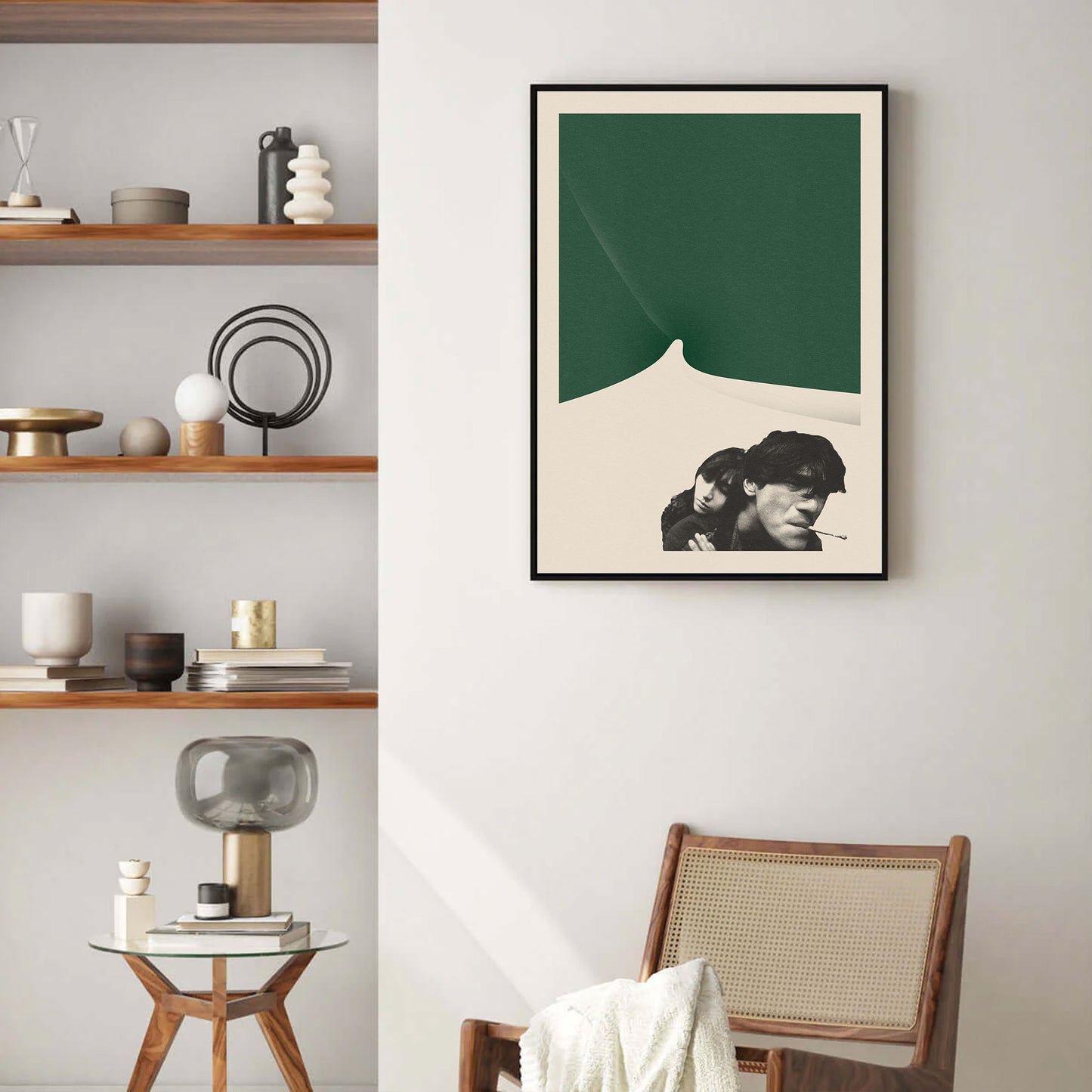 A living room with a museum quality art print featuring Wong Kar Wai, the Fallen Angels from thewallflowerclub brand.