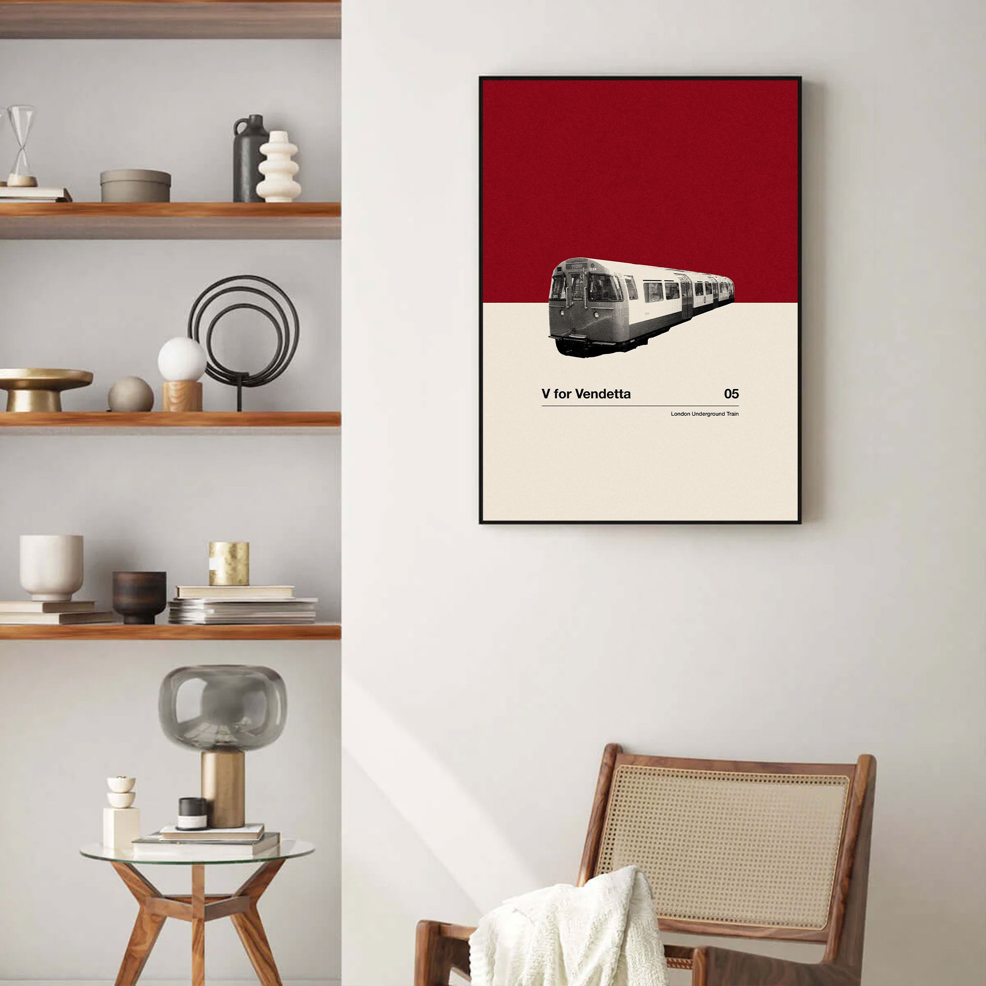 V for Vendetta Inspired Movie Poster - Mid-Century Wall Art