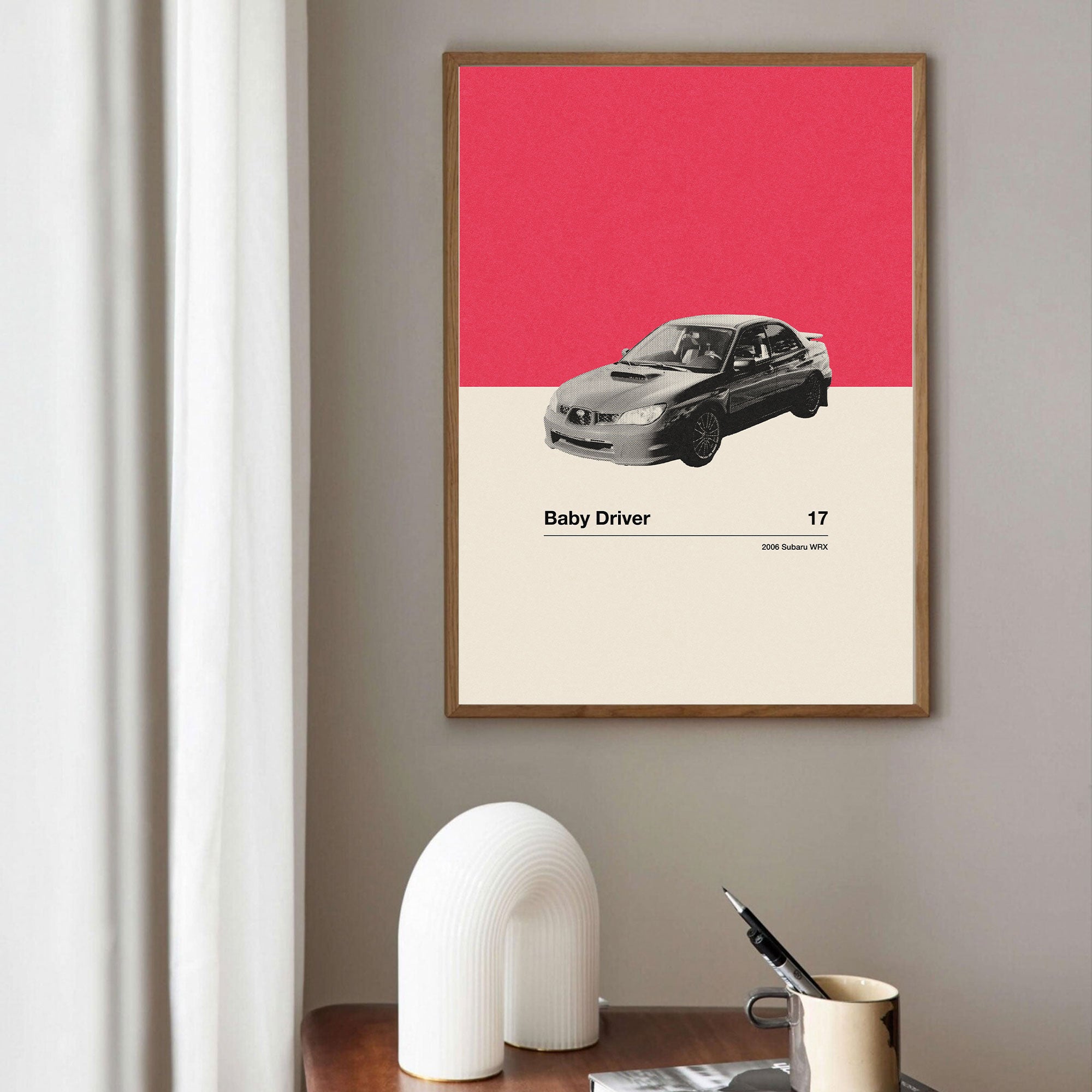 Baby Driver Car Poster Inspired Movie Poster - Mid-Century Wall Art