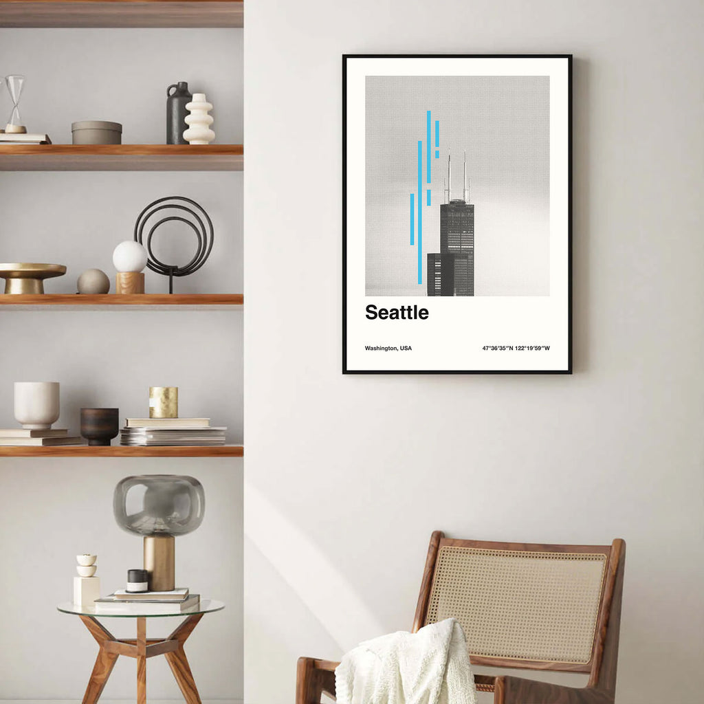 Seattle City Poster Inspired Movie Poster - Mid-Century Wall Art
