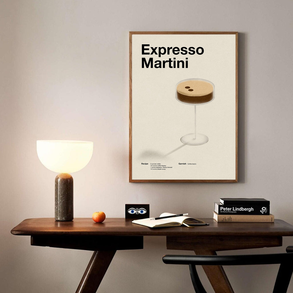 Expresso Martini Cocktail Inspired Movie Poster - Mid-Century Wall Art