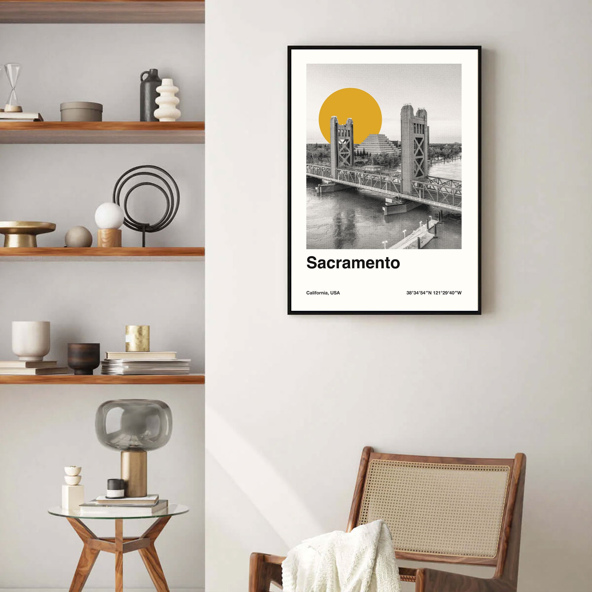 Sacramento City Poster Inspired Movie Poster - Mid-Century Wall Art