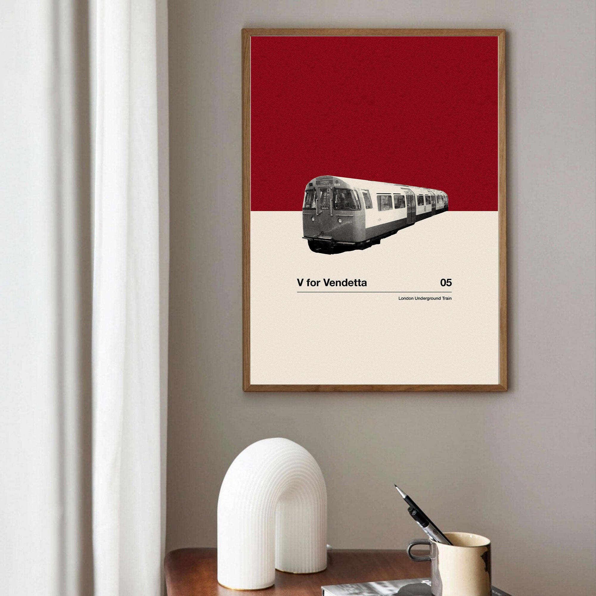 V for Vendetta Inspired Movie Poster - Mid-Century Wall Art