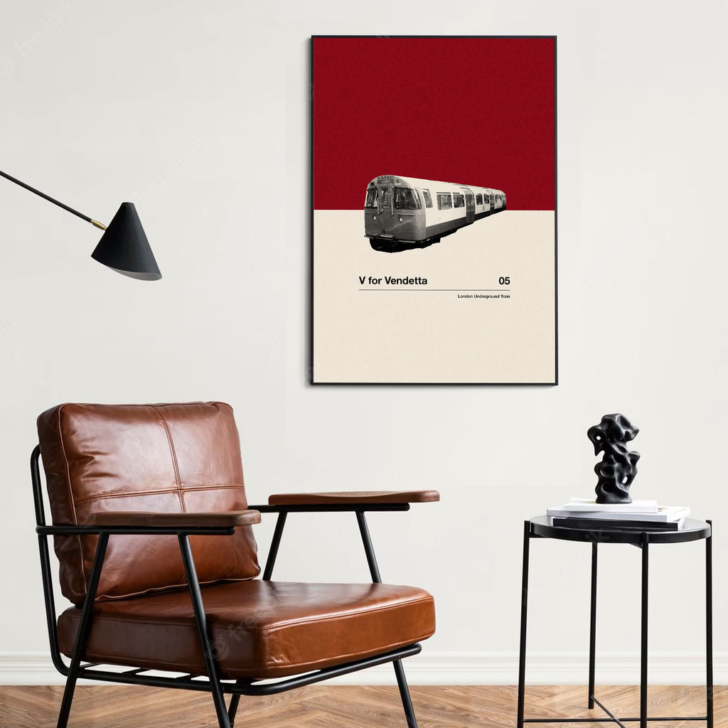 V for Vendetta Inspired Movie Poster - Mid-Century Wall Art
