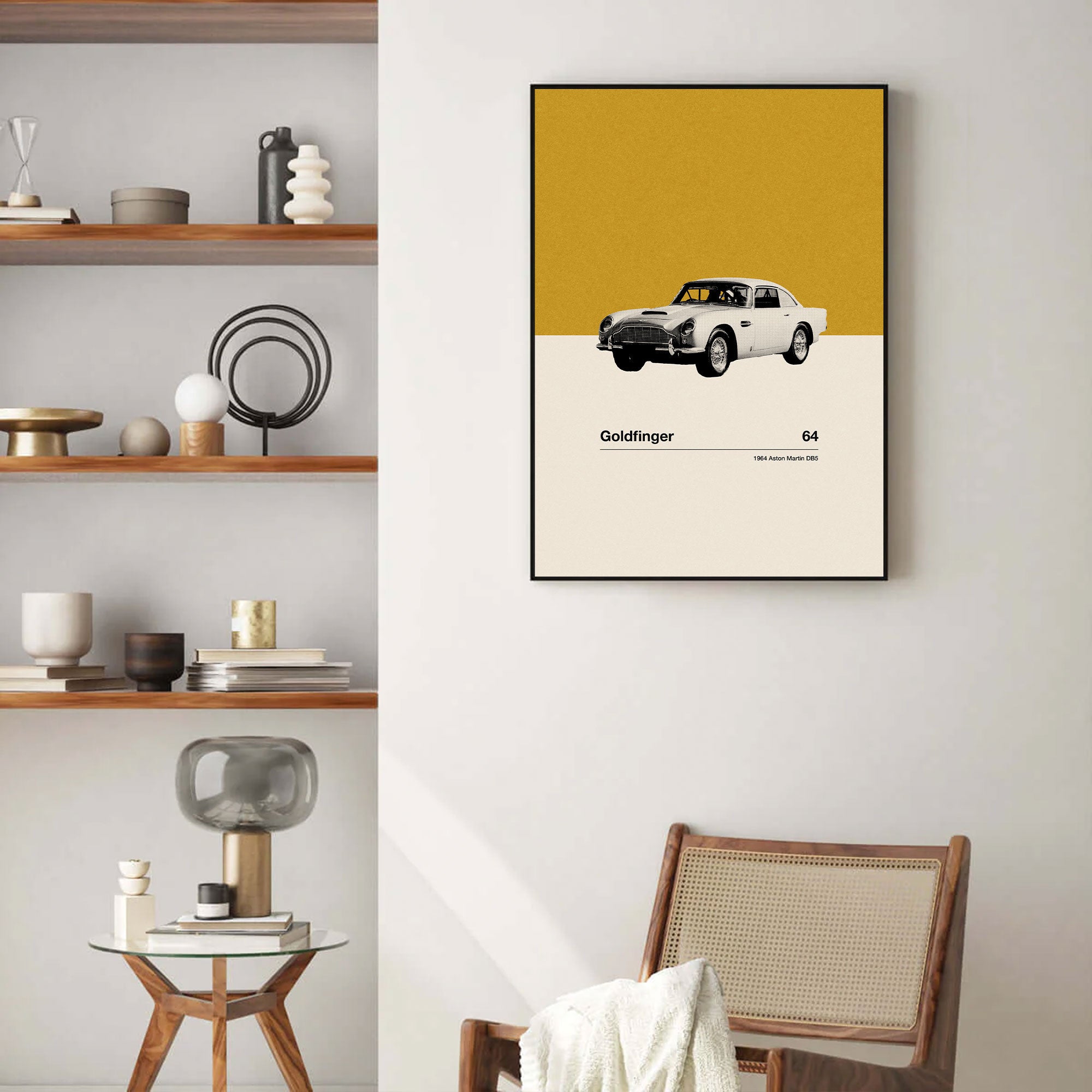 Goldfinger Car Poster Inspired Movie Poster - Mid-Century Wall Art