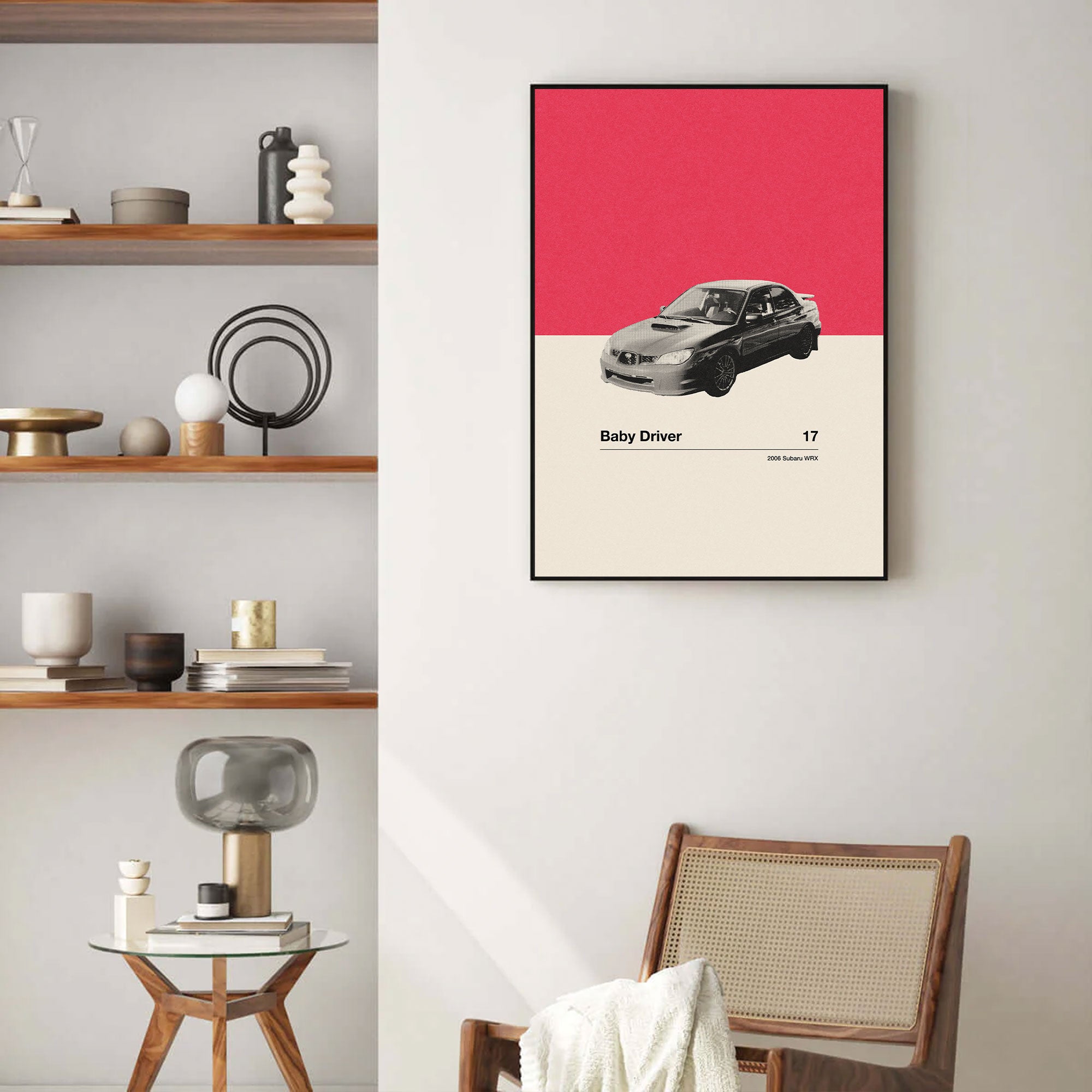 Baby Driver Car Poster Inspired Movie Poster - Mid-Century Wall Art
