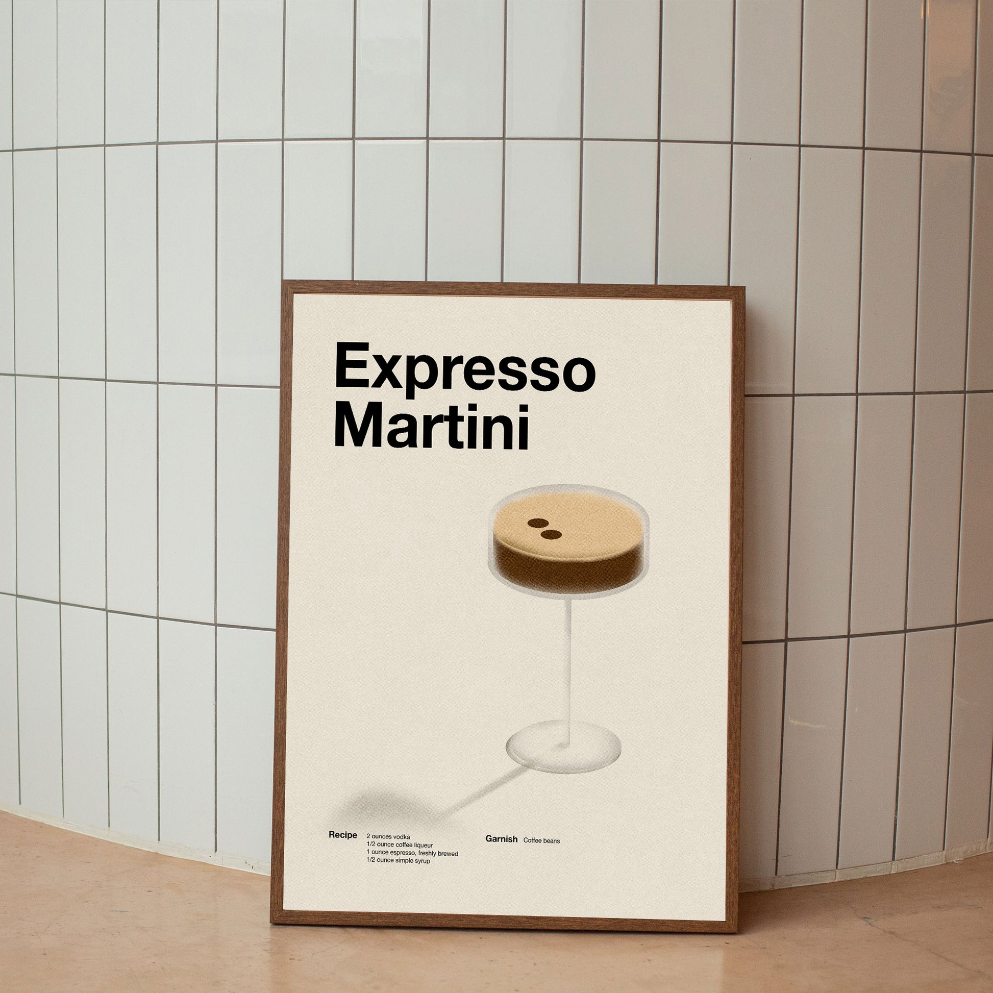 Expresso Martini Cocktail Minimalist Poster - Print Material - bar cart poster, cocktail poster, expresso martini