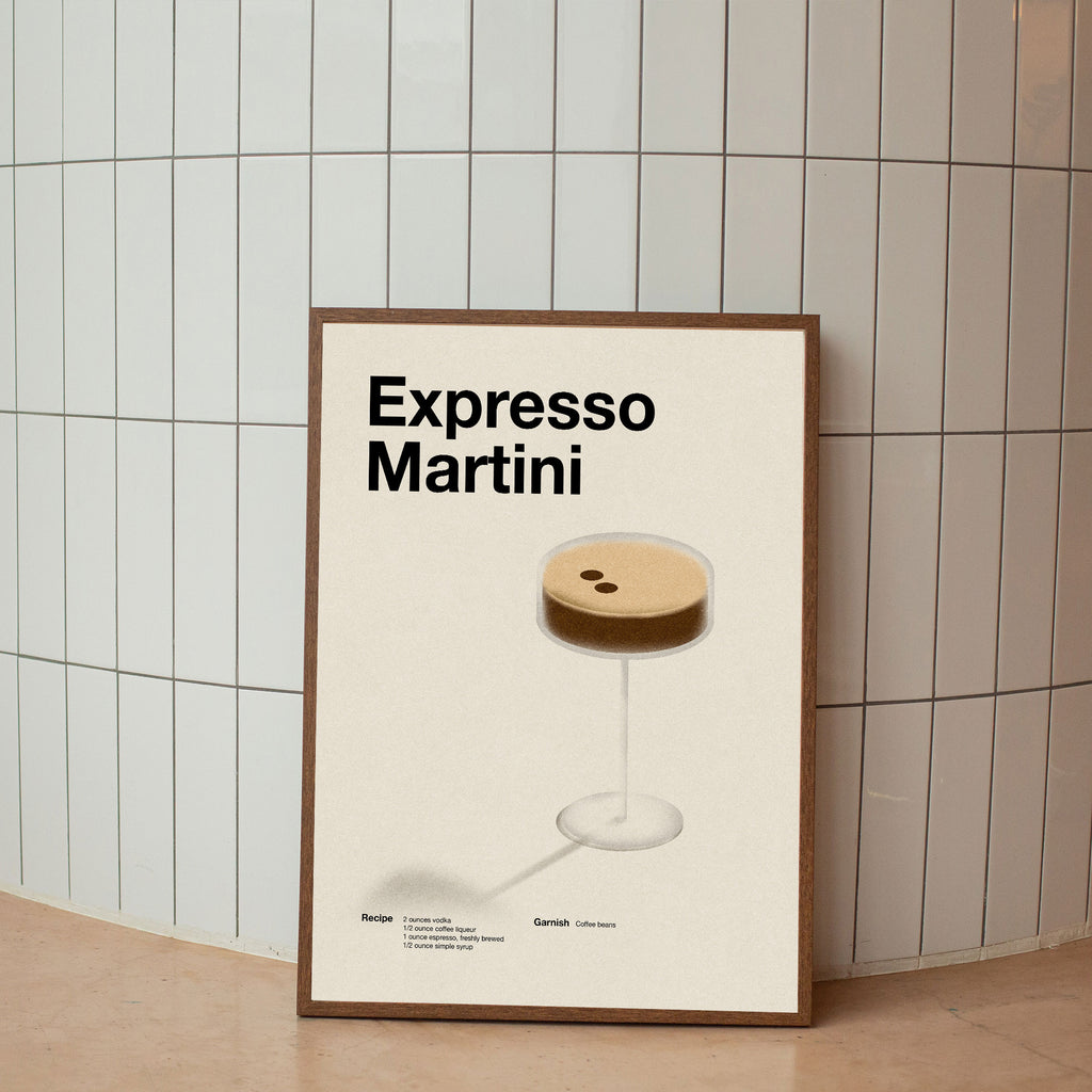 Expresso Martini Cocktail Inspired Movie Poster - Mid-Century Wall Art