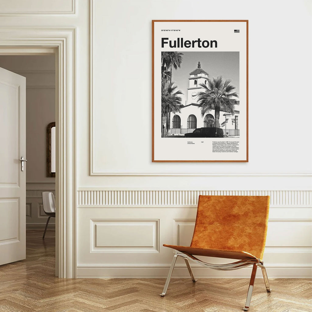 Fullerton City Poster Inspired Movie Poster - Mid-Century Wall Art