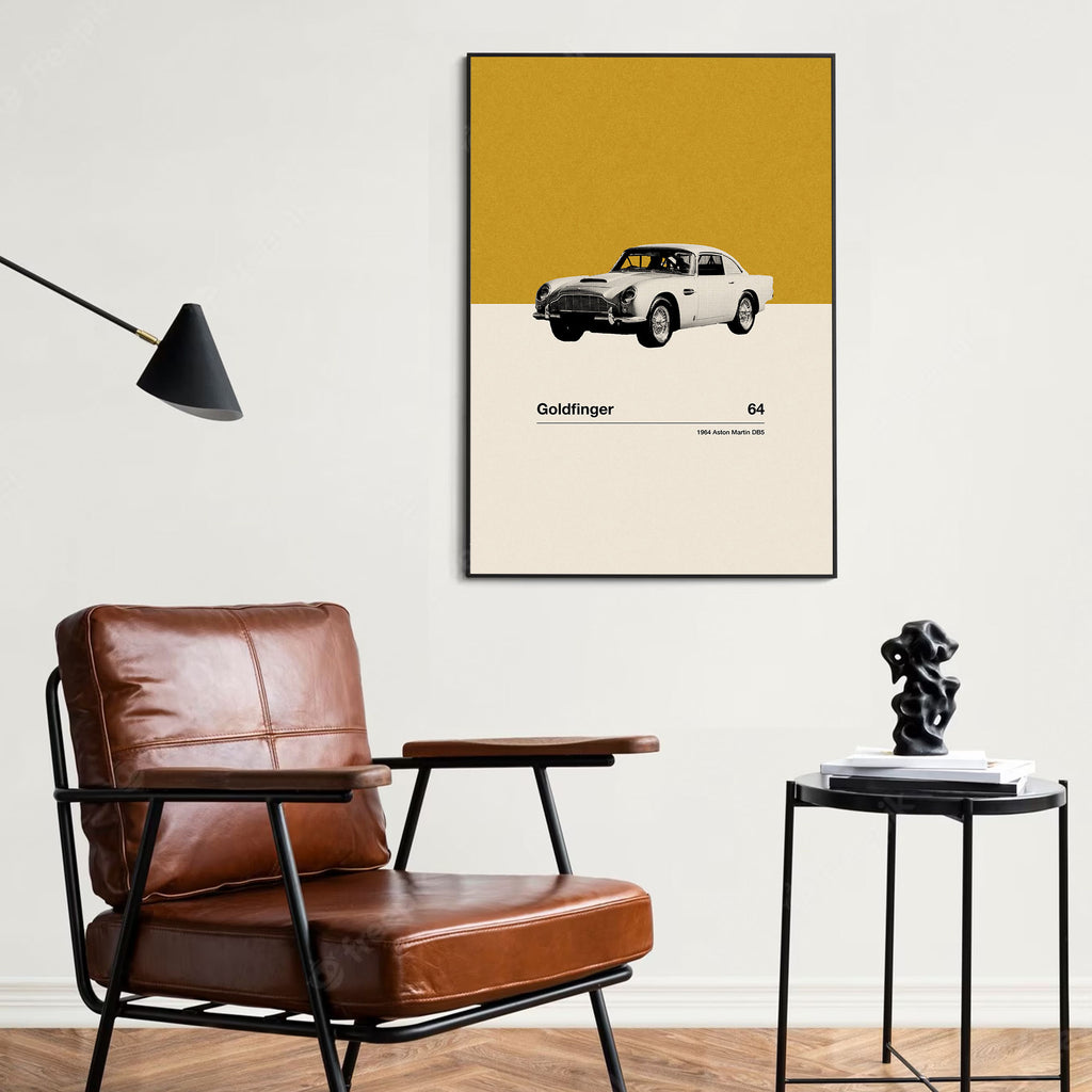 Goldfinger Car Poster Inspired Movie Poster - Mid-Century Wall Art