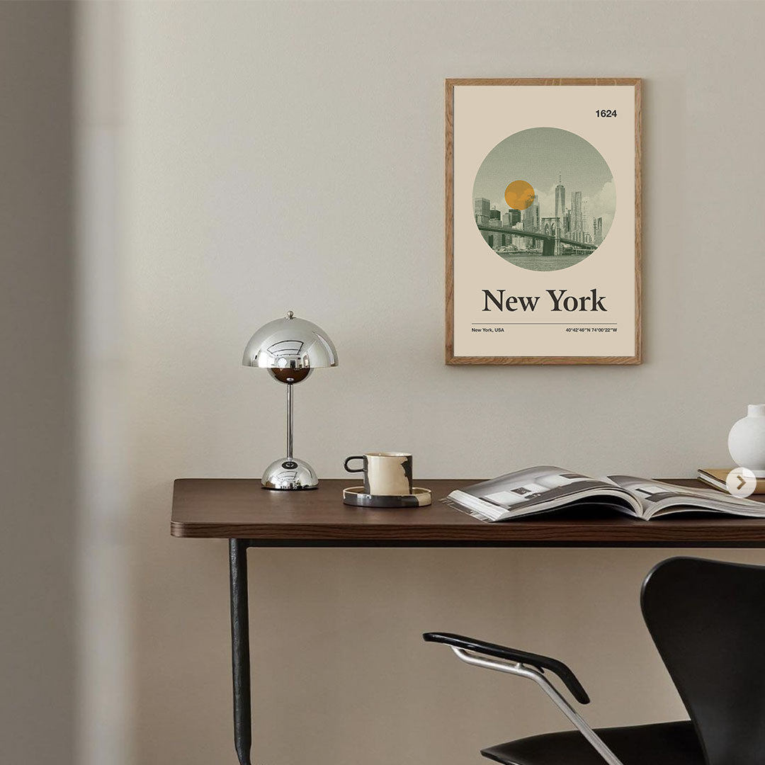New York - Poster - city poster, travel poster, new york city, city line, print art