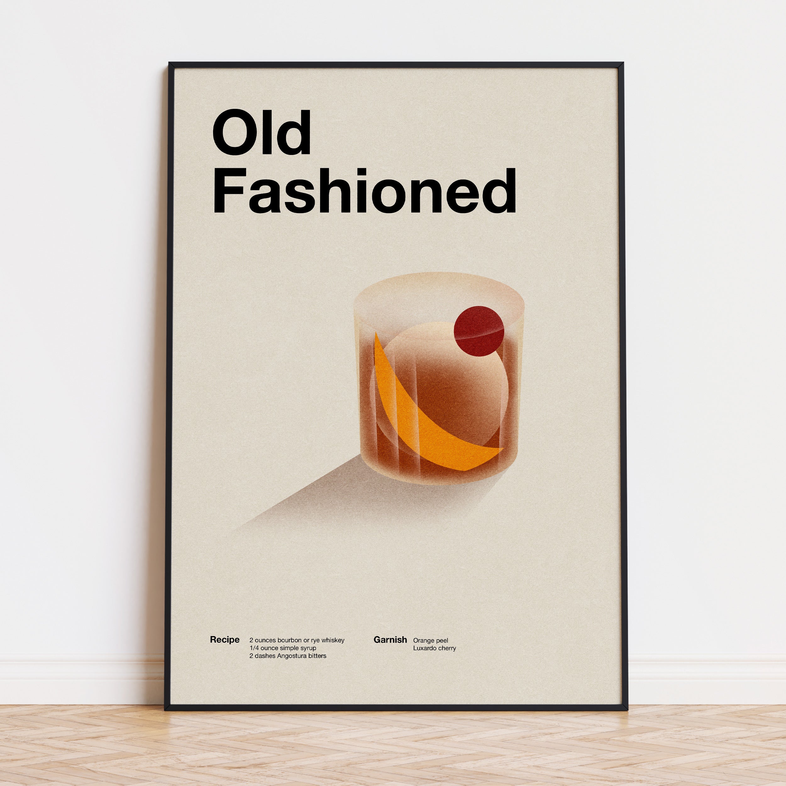 Old Fashioned Cocktail Inspired Movie Poster - Mid-Century Wall Art