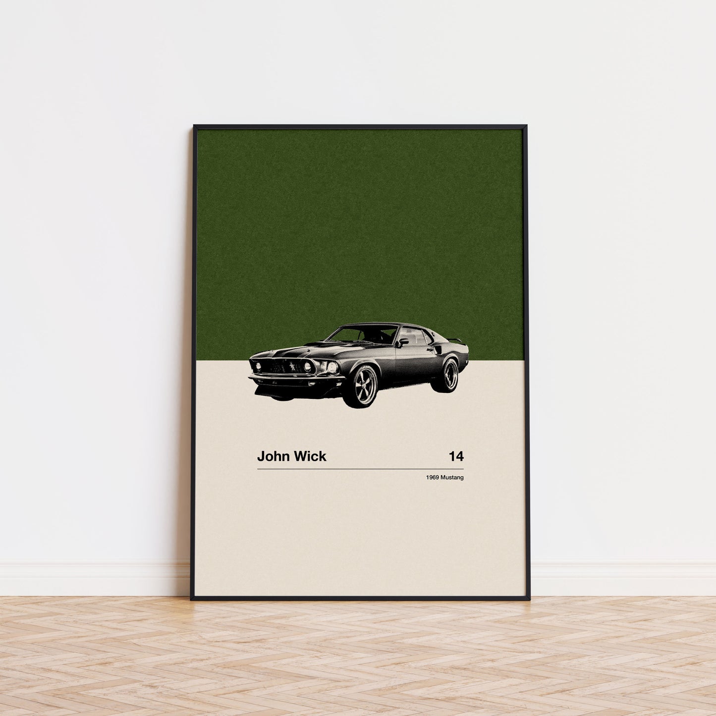 John Wick Inspire Poster | Car in Movie Poster | Mid Century Modern Poster | Minimalist Poster | Retro Art Print | Classic Movie