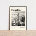 Houston City Poster Inspired Movie Poster - Mid-Century Wall Art