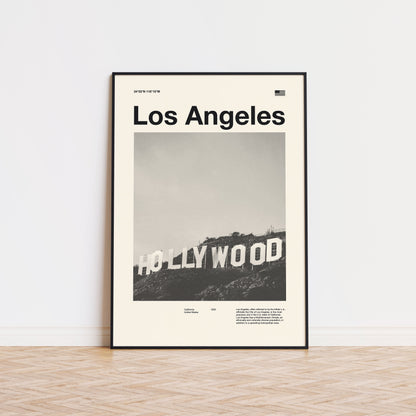 Los Angeles City Art Print | Los Angeles Vintage Poster | Los Angeles Wall Art | Mid Century Poster | Travel Print Art | California