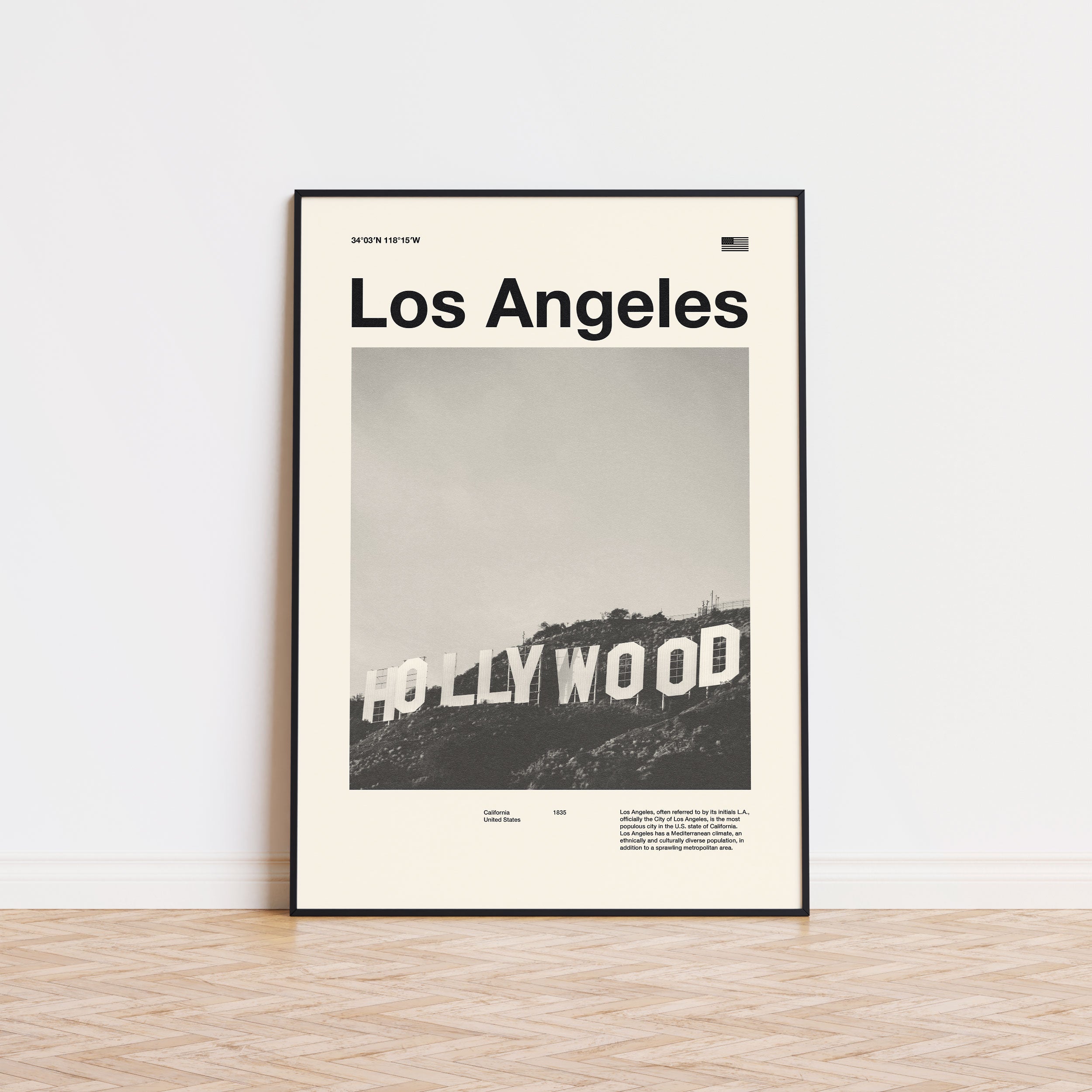 Los Angeles City Inspired Movie Poster - Mid-Century Wall Art