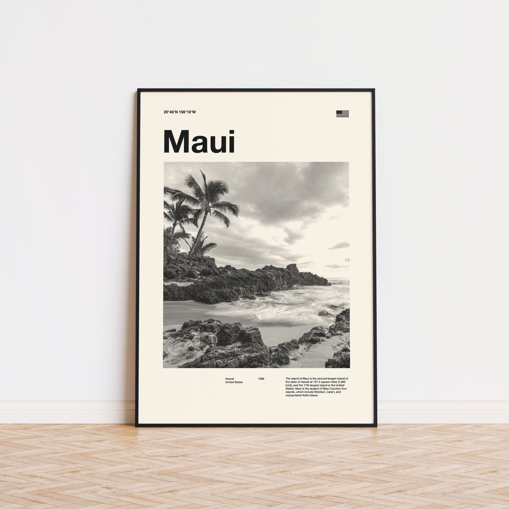 Maui City Poster Inspired Movie Poster - Mid-Century Wall Art