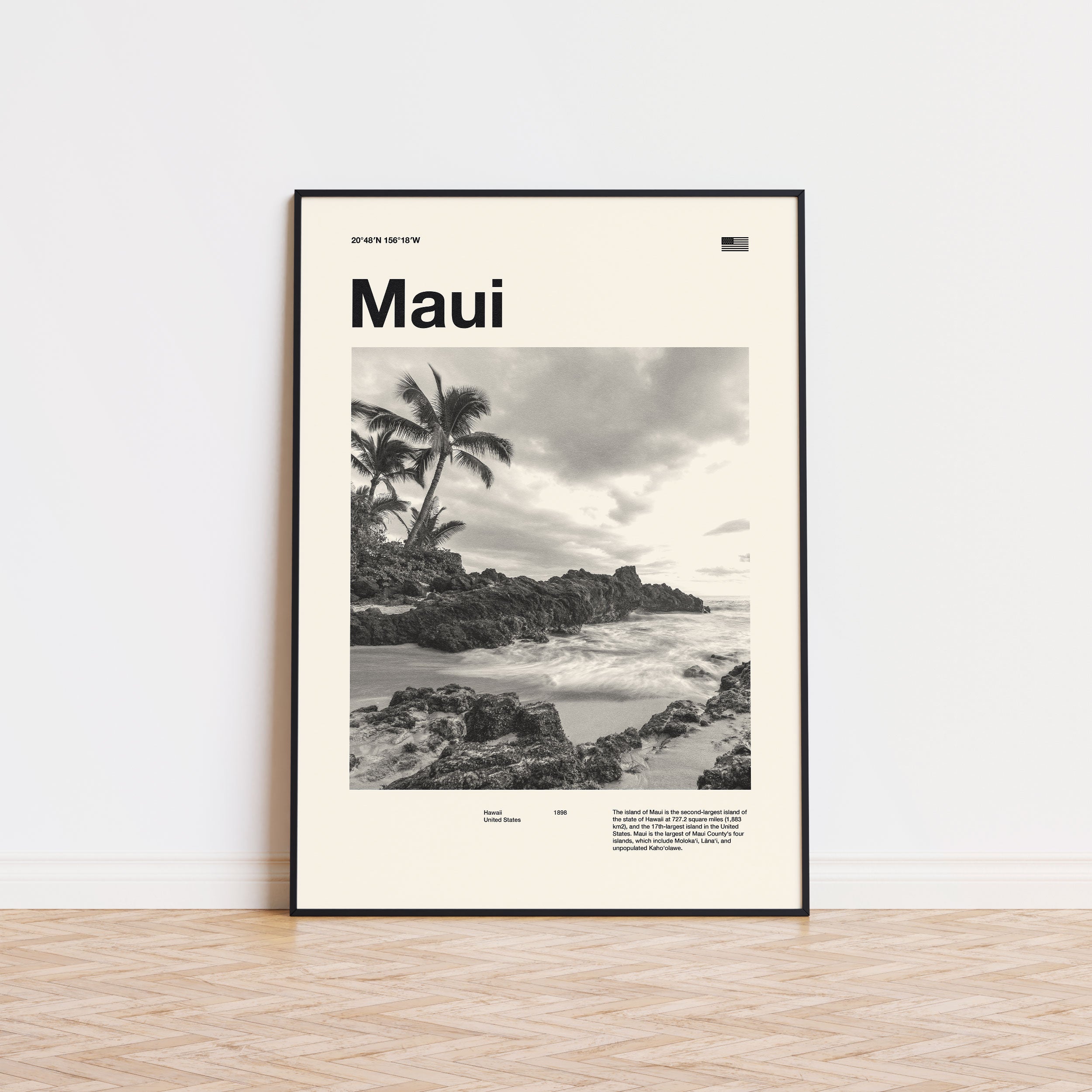 Maui City Poster Inspired Movie Poster - Mid-Century Wall Art