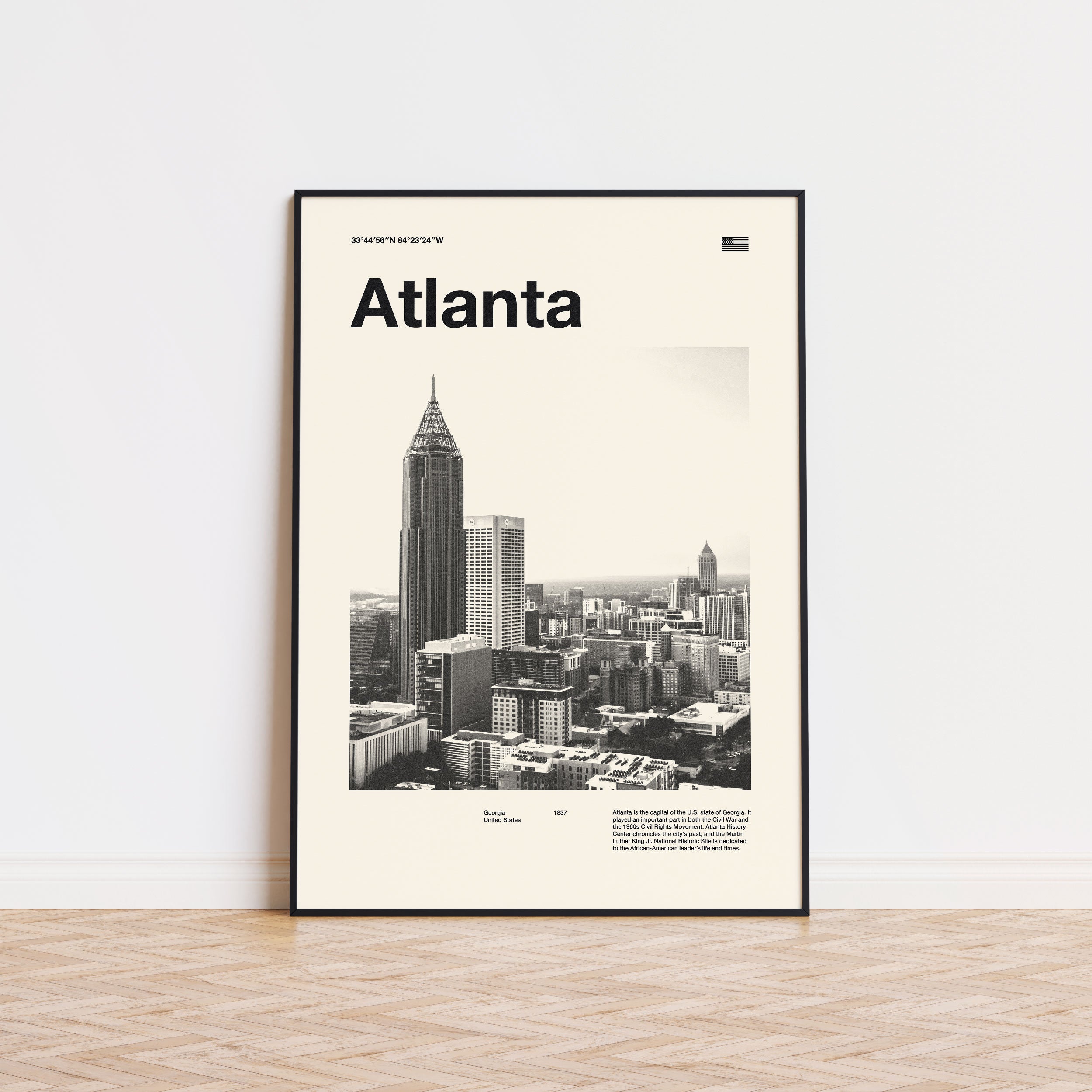 Atlanta City Poster Inspired Movie Poster - Mid-Century Wall Art