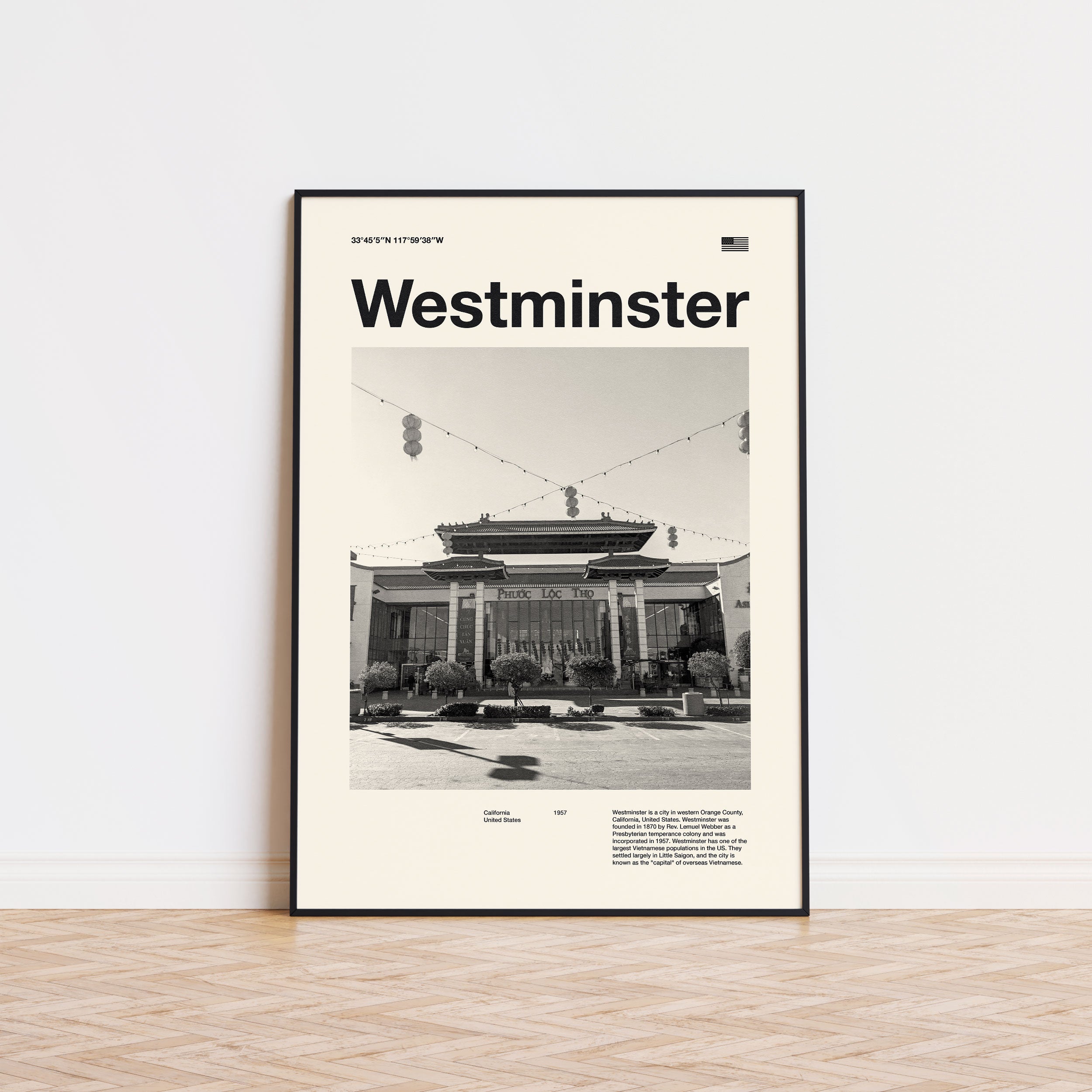 Westminster City Inspired Movie Poster - Mid-Century Wall Art