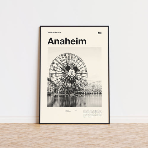 Anaheim City Poster Inspired Movie Poster - Mid-Century Wall Art