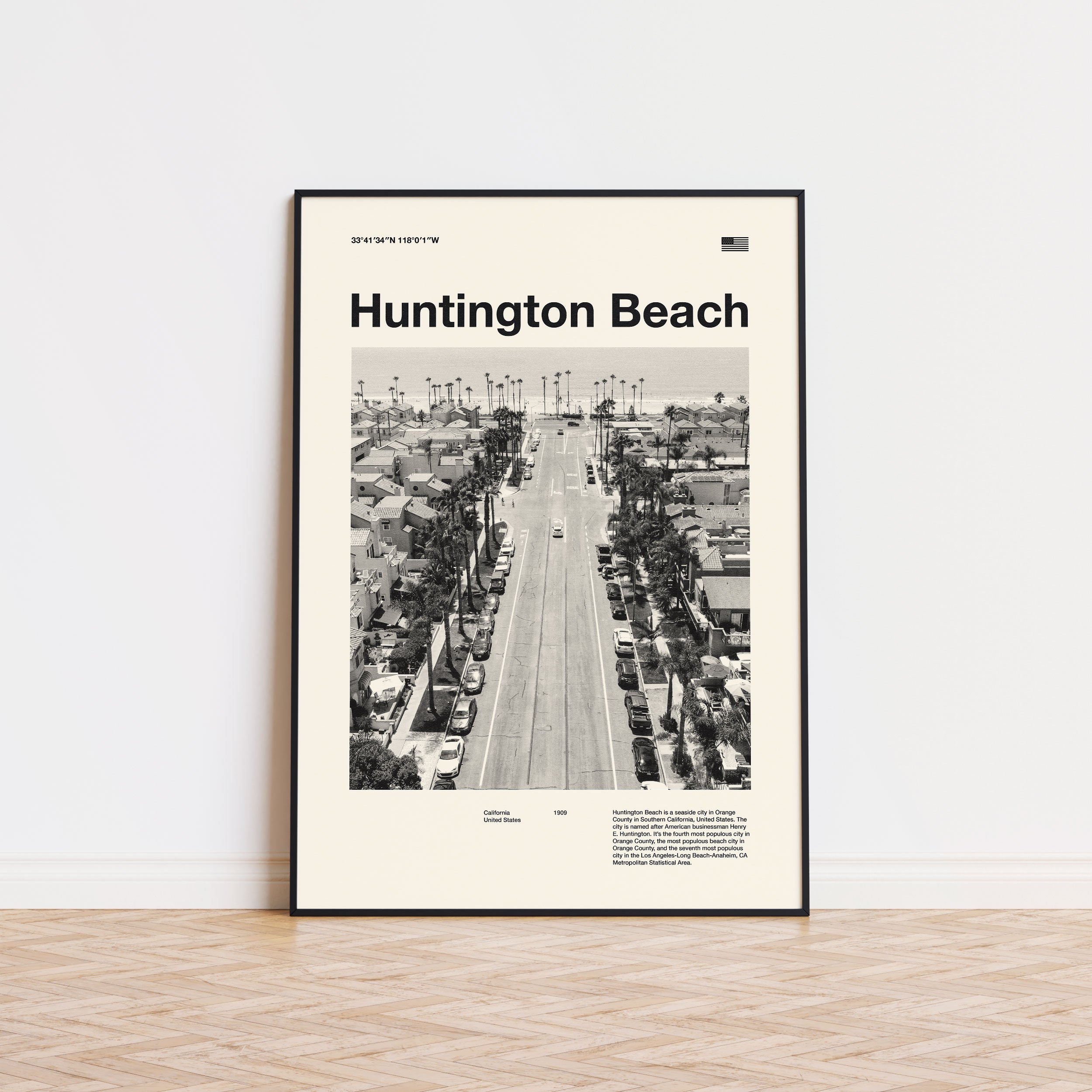 Newport Beach City Poster Inspired Movie Poster - Mid-Century Wall Art