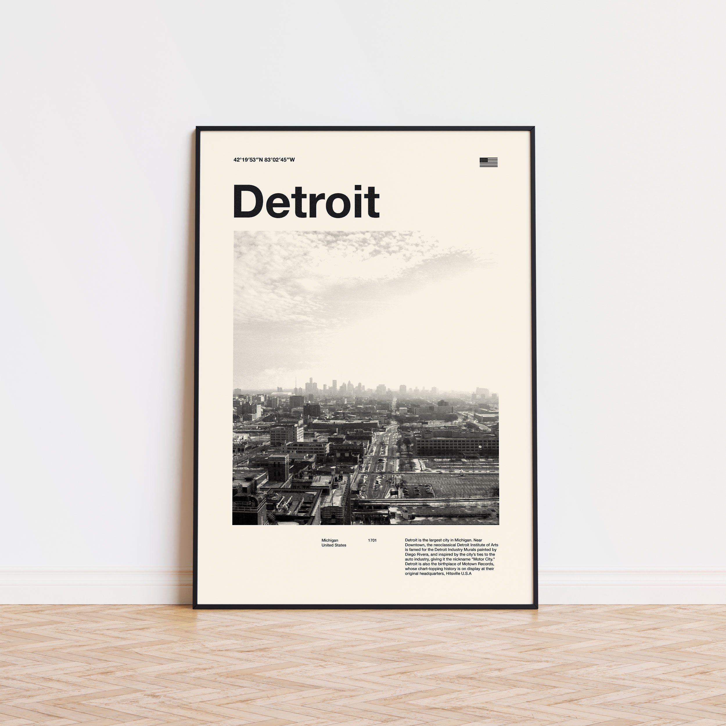Detroit City Poster Inspired Movie Poster - Mid-Century Wall Art