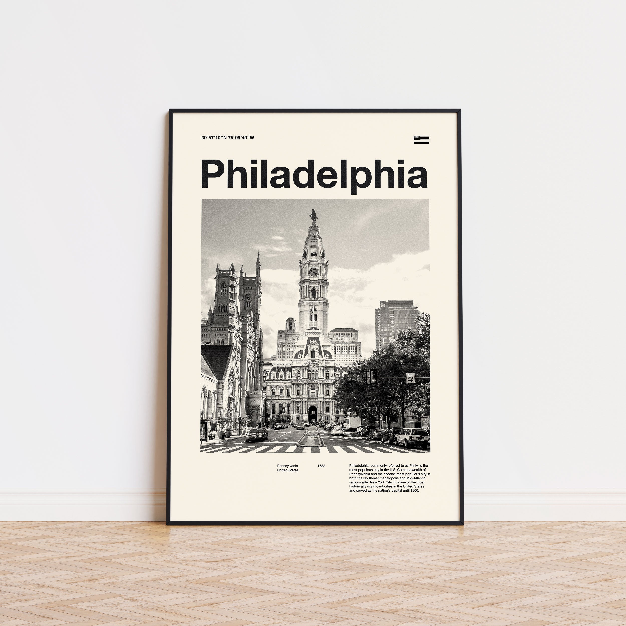 Philadelphia City Poster Inspired Movie Poster - Mid-Century Wall Art