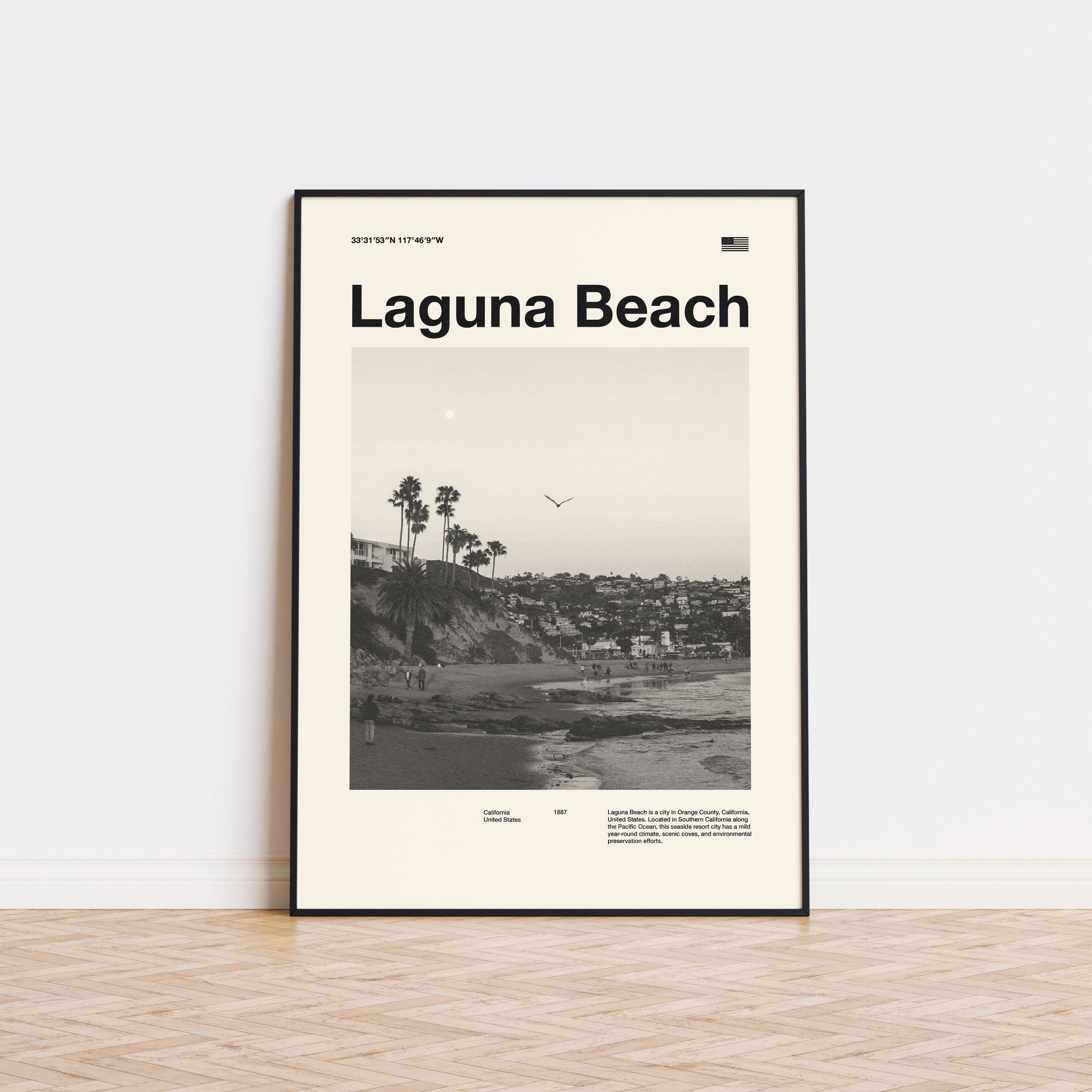 Laguna Beach City Poster Inspired Movie Poster - Mid-Century Wall Art