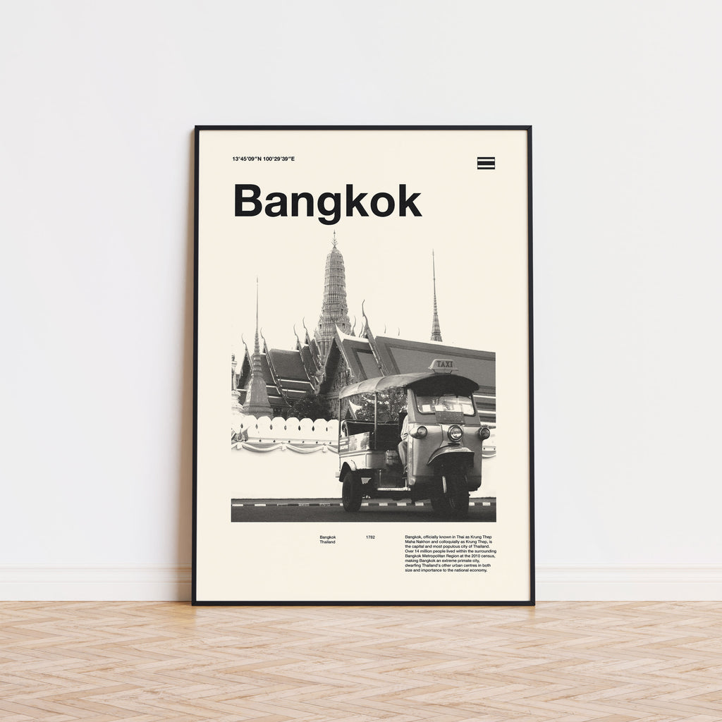 Bangkok City Poster Inspired Movie Poster - Mid-Century Wall Art