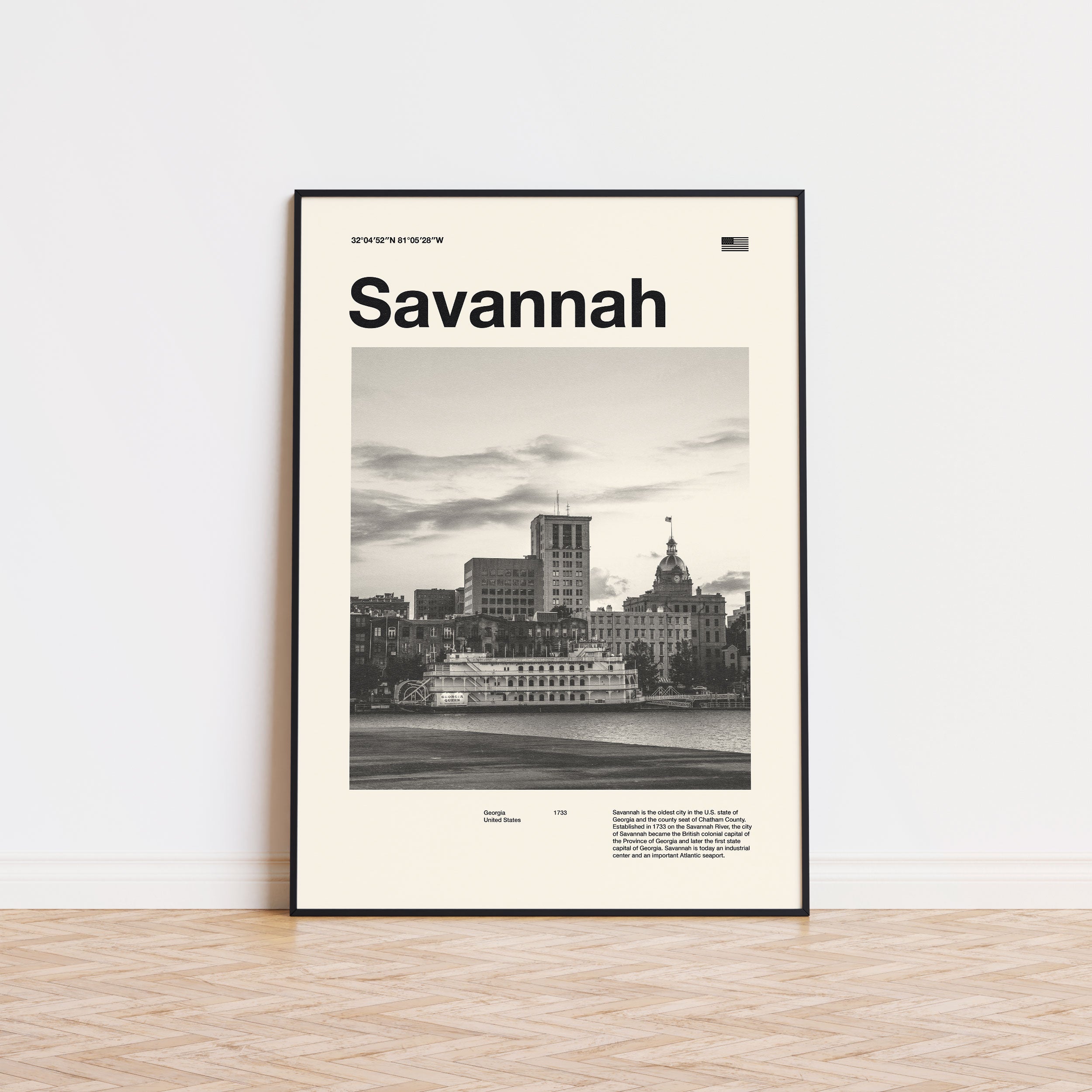 Savannah City Poster Inspired Movie Poster - Mid-Century Wall Art