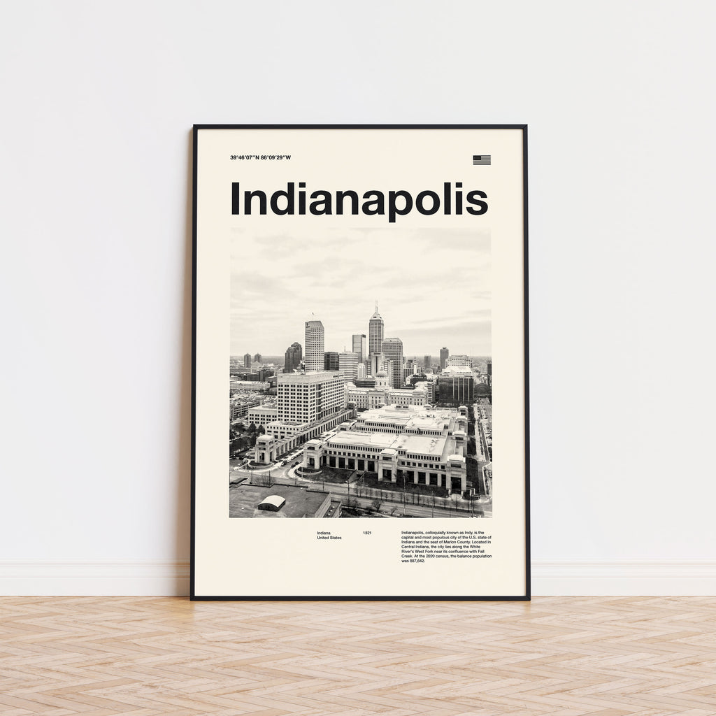Indianapolis Inspired Movie Poster - Mid-Century Wall Art